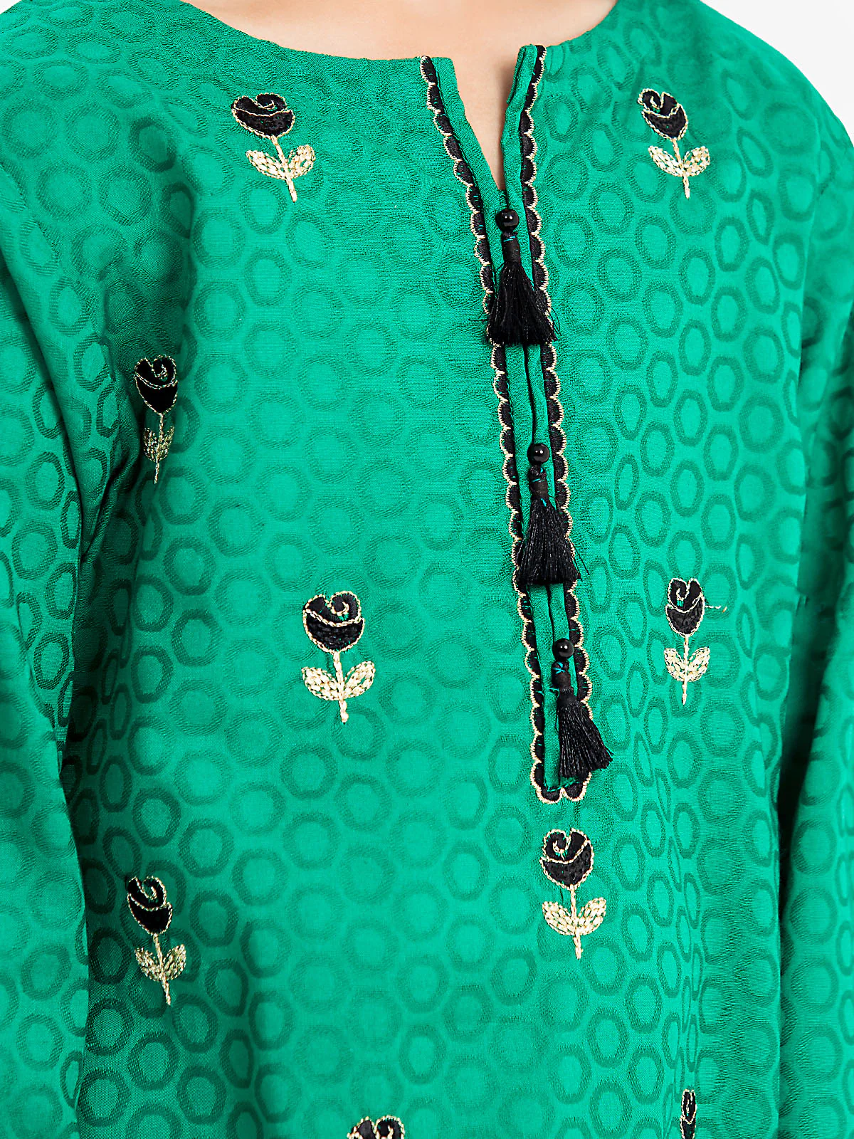 Embroidered Dobby Shirt Trouser - EGTKE24-70738ST - Image 3