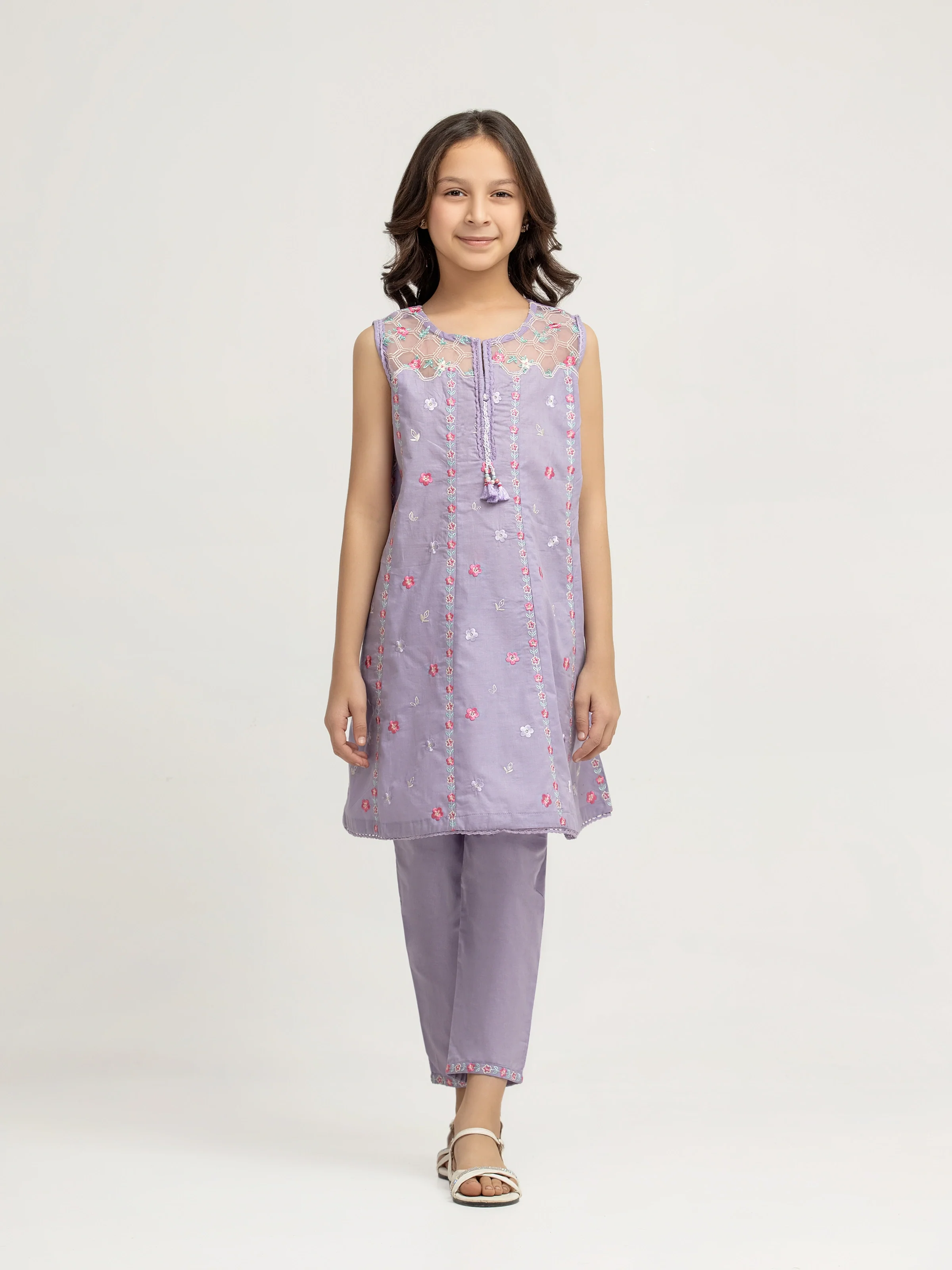 Embroidered Cambric Co-Ord Set - EGTKED5-73022ST