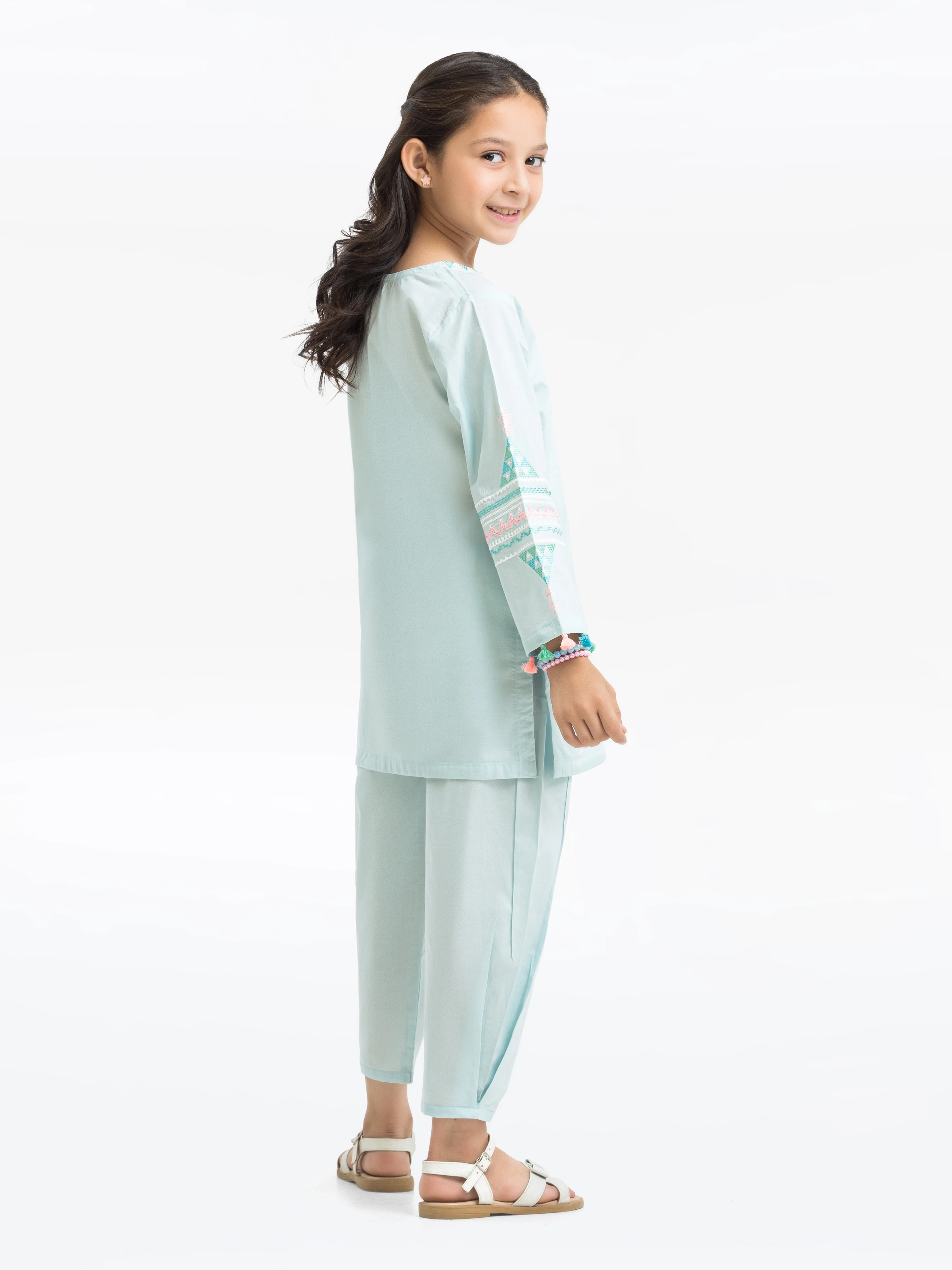 Embroidered Cambric Shirt Trouser - EGTKE24-70778ST - Image 6