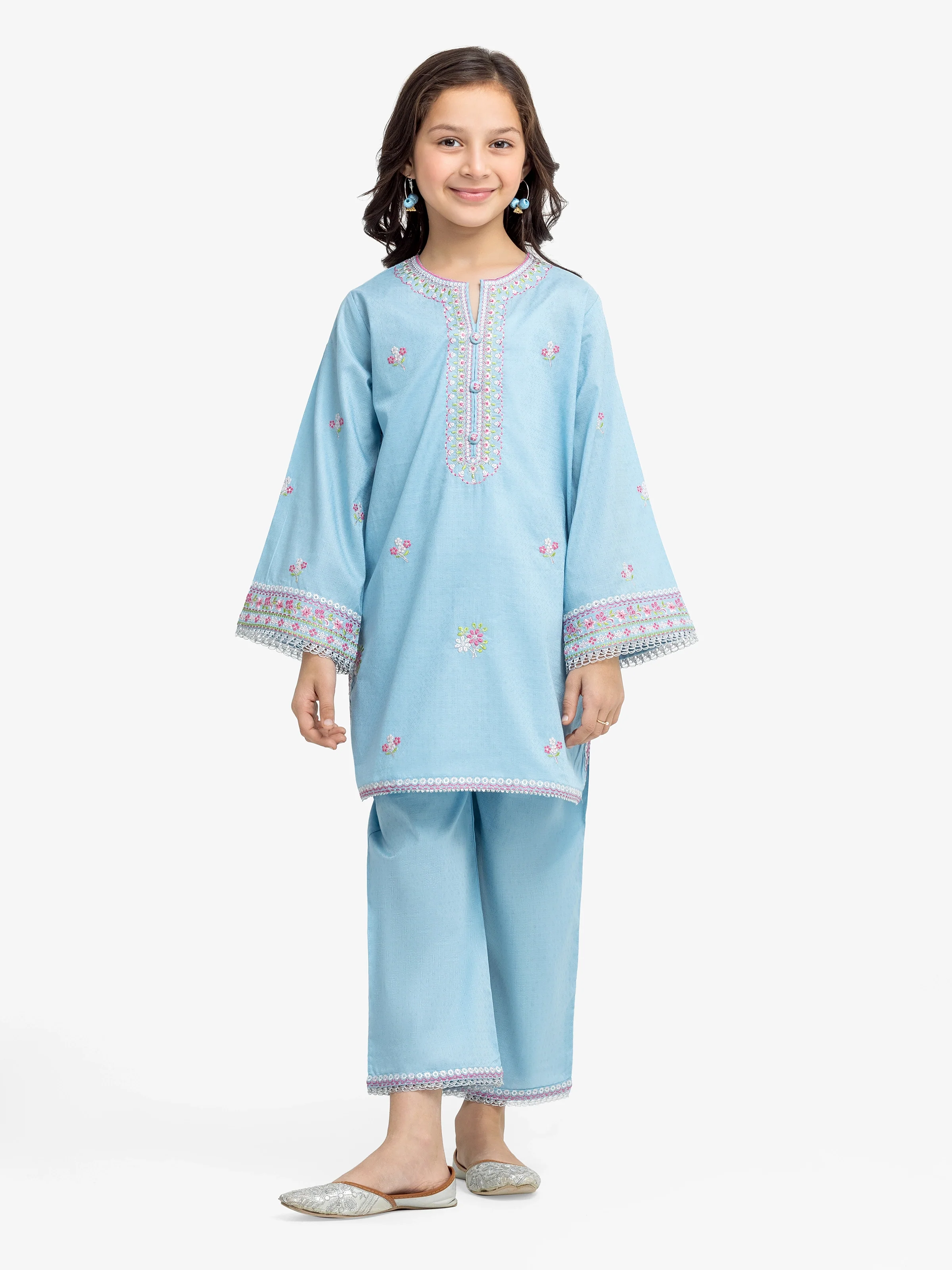 Embroidered Dobby Shirt Trouser - EGTKE24-70923ST