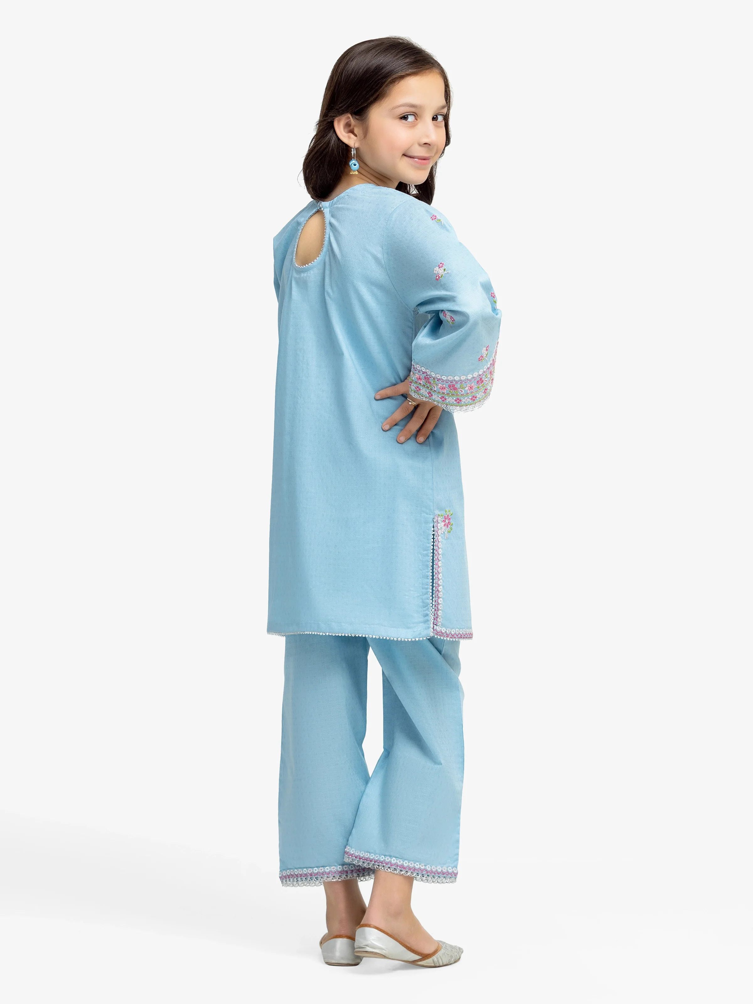 Embroidered Dobby Shirt Trouser - EGTKE24-70923ST - Image 5