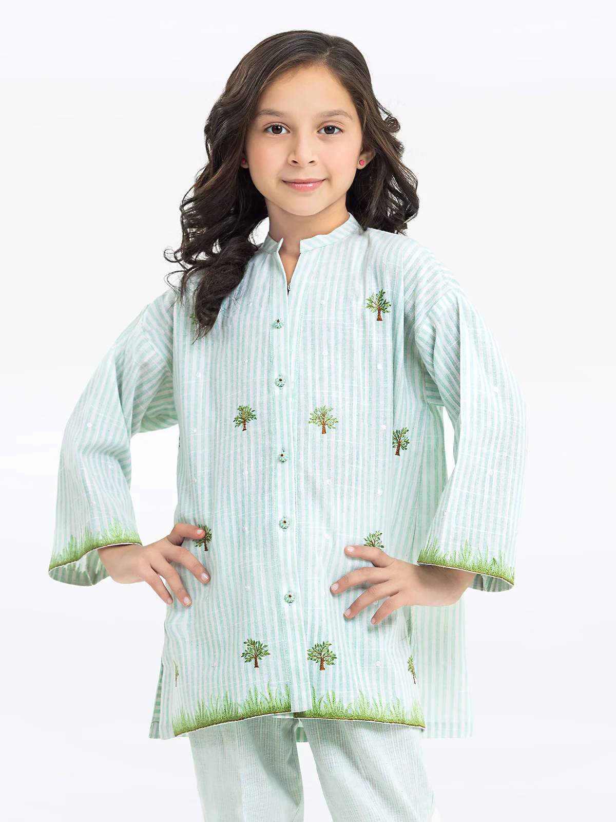 Embroidered Cotton Shirt Trouser - EGTKE24-70741ST - Image 2