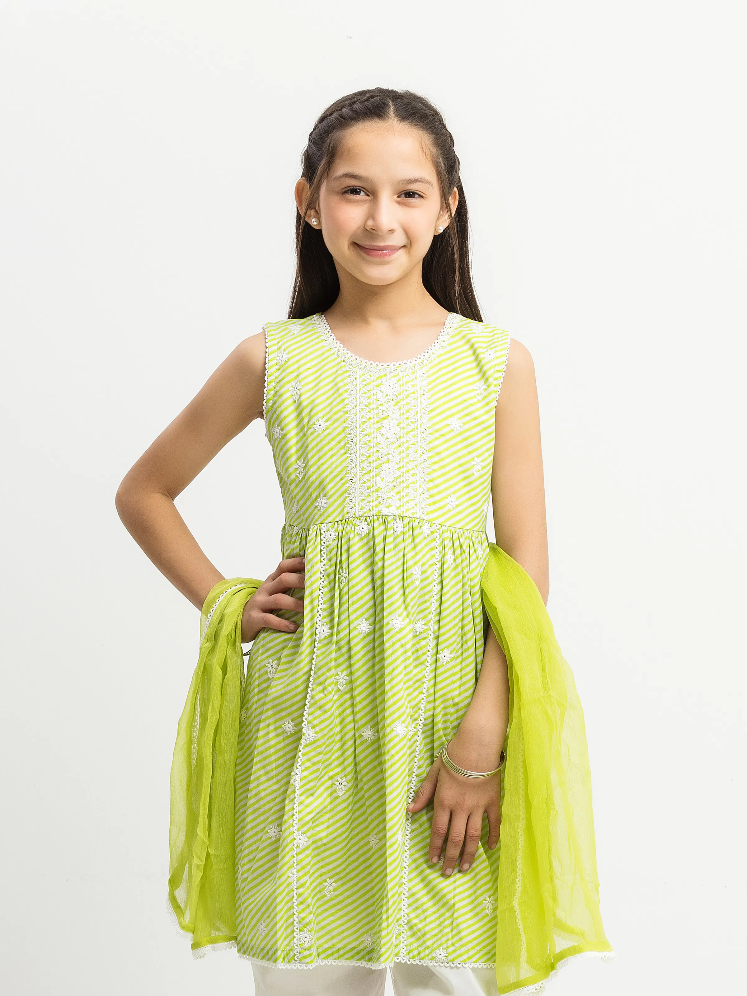 Embroidered Cambric Suit - EGTKE5-70987-3P - Image 2
