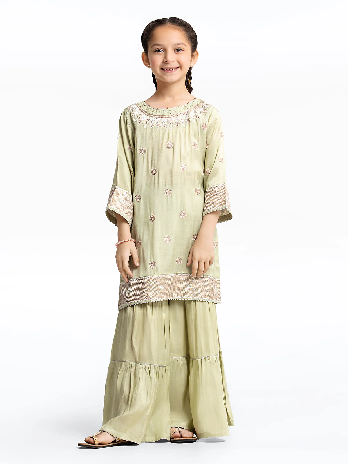 Embroidered Cotton Silk Gharara Suit - EGTP23-22202