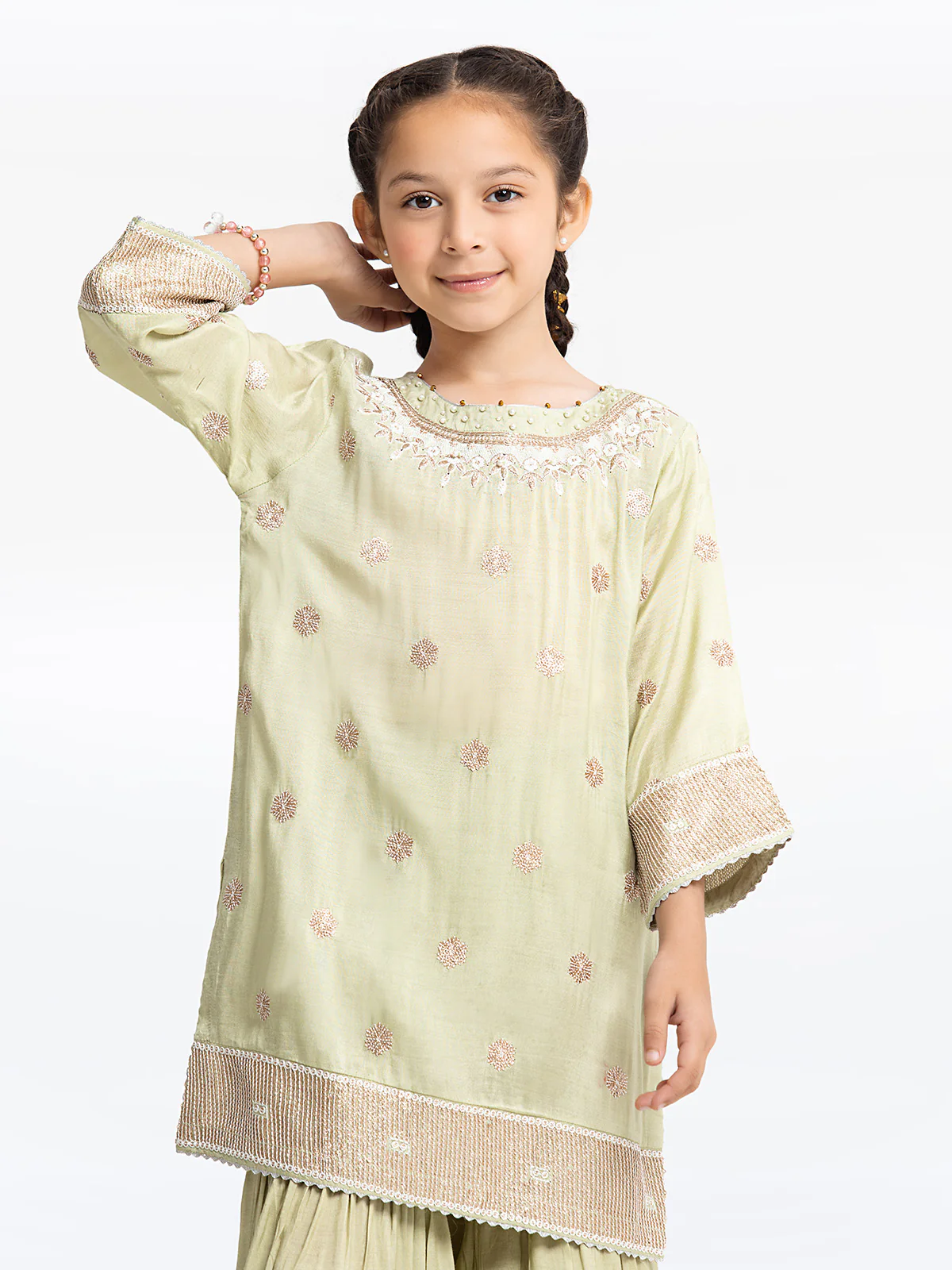 Embroidered Cotton Silk Gharara Suit - EGTP23-22202 - Image 2