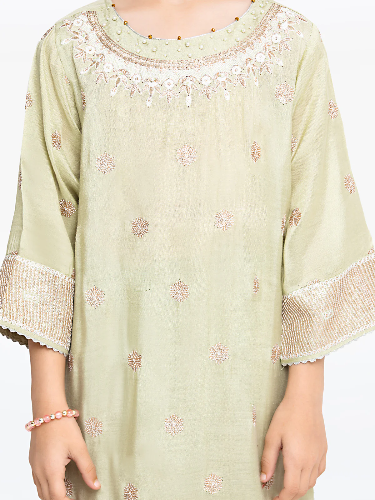 Embroidered Cotton Silk Gharara Suit - EGTP23-22202 - Image 4