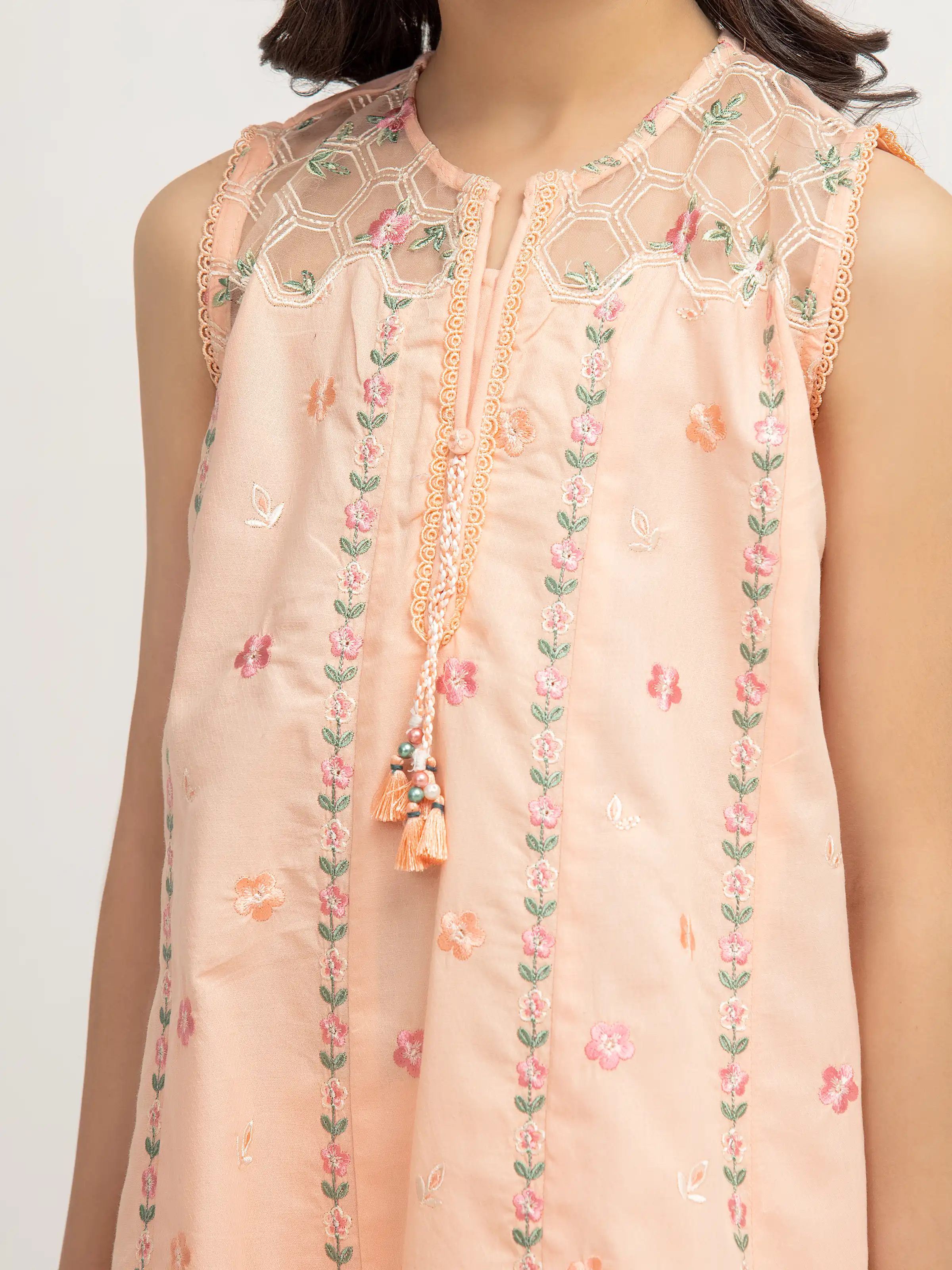Embroidered Dobby Co-Ord Set - EGTKED5-73065ST - Image 3