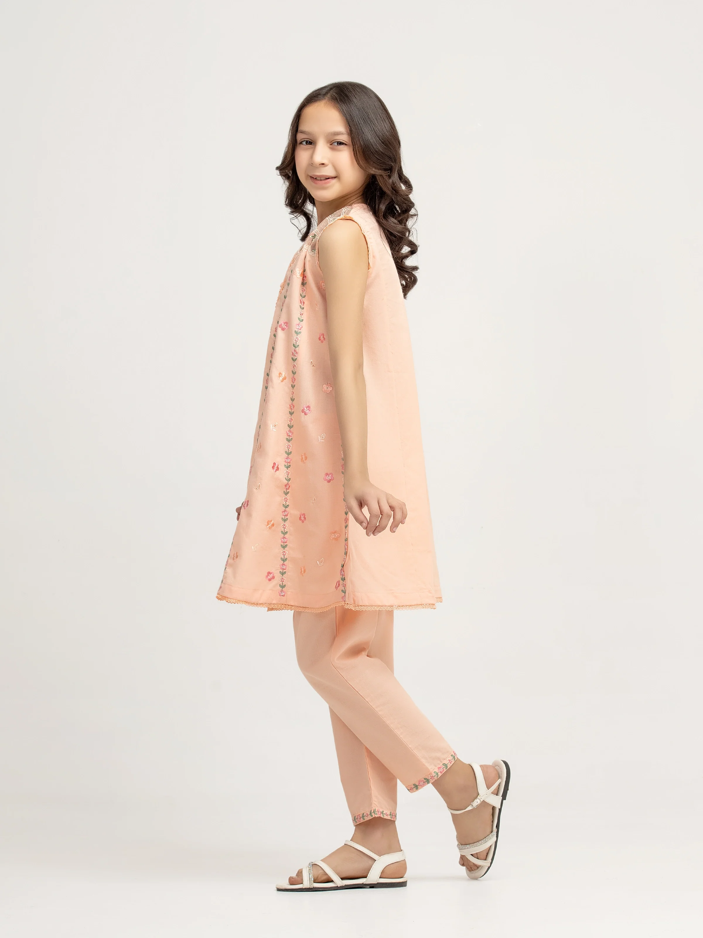 Embroidered Dobby Co-Ord Set - EGTKED5-73065ST - Image 4