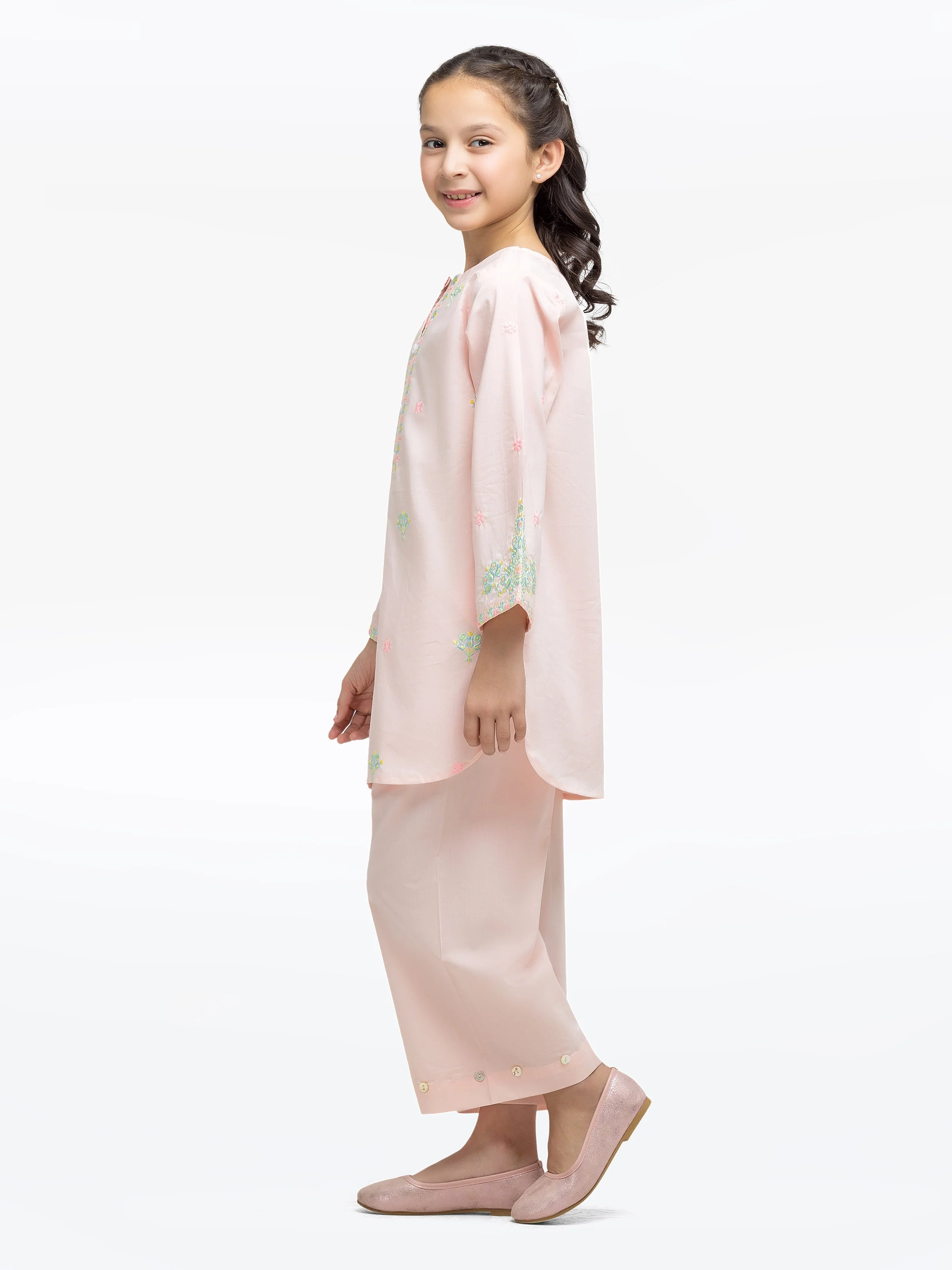 Embroidered Cambric Shirt Trouser - EGTKE24-70769ST - Image 5