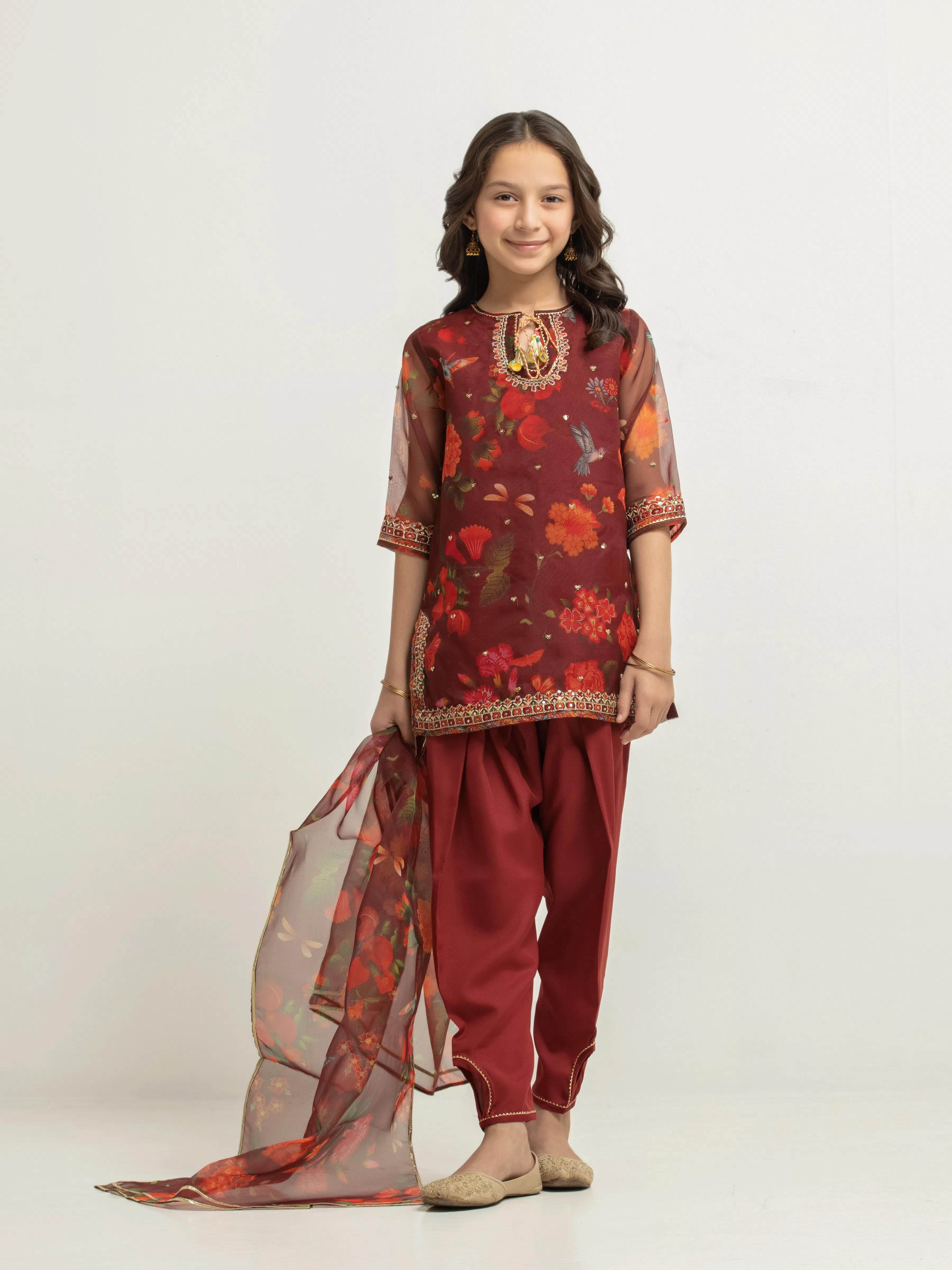 Embroidered Organza Suit - EGTKEP5-73079-3P