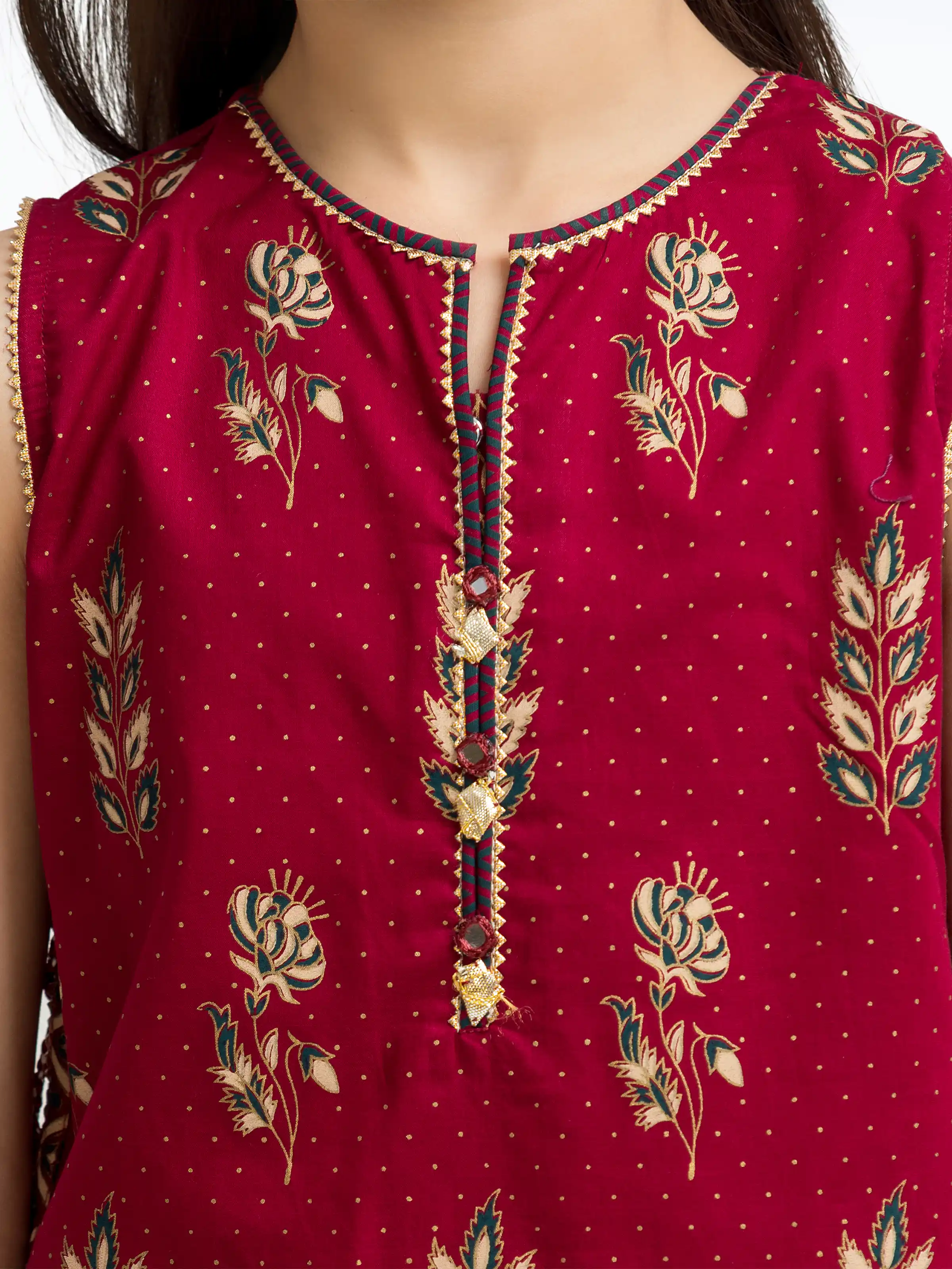 Block Print Cambric Suit - EGTKP5-70804-3P - Image 3