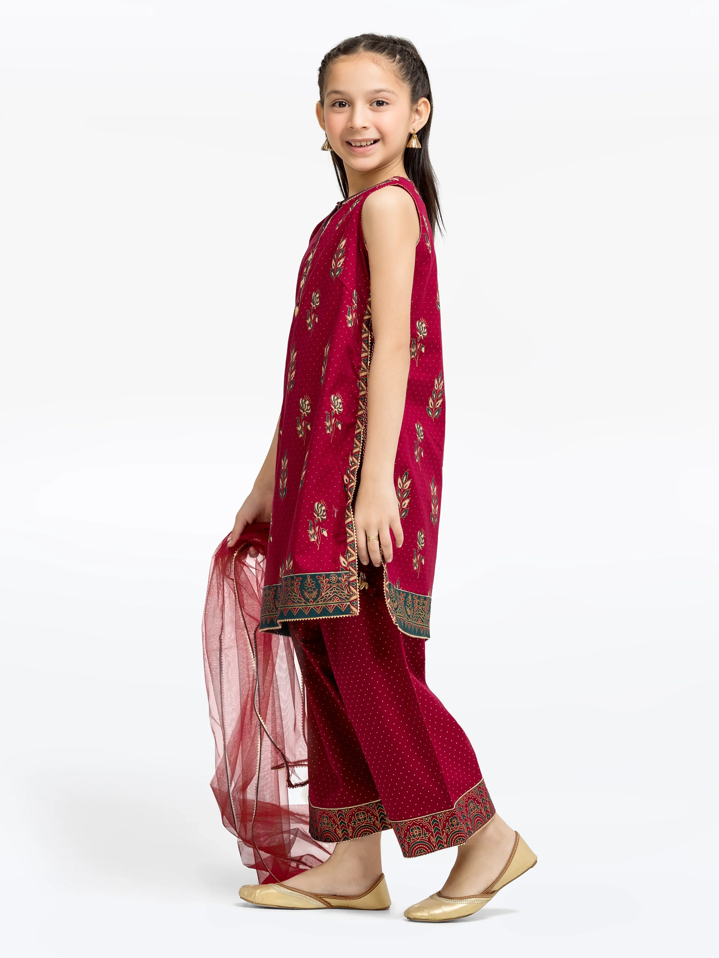Block Print Cambric Suit - EGTKP5-70804-3P - Image 4