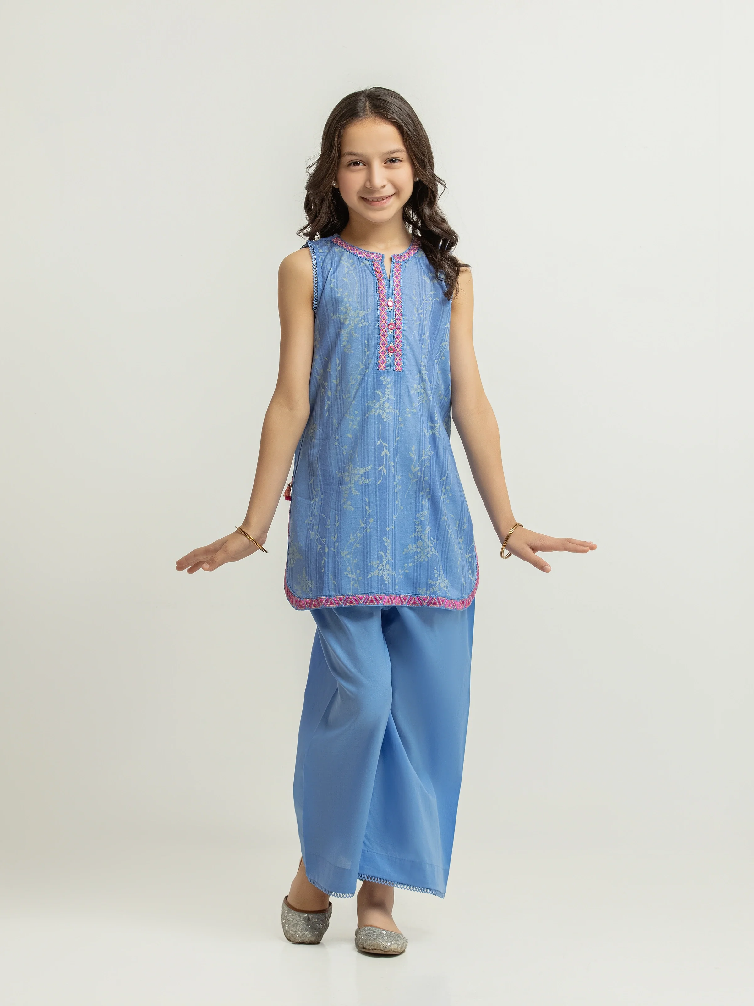 Embroidered Cambric Co-Ord Set - EGTKEP5-73035ST