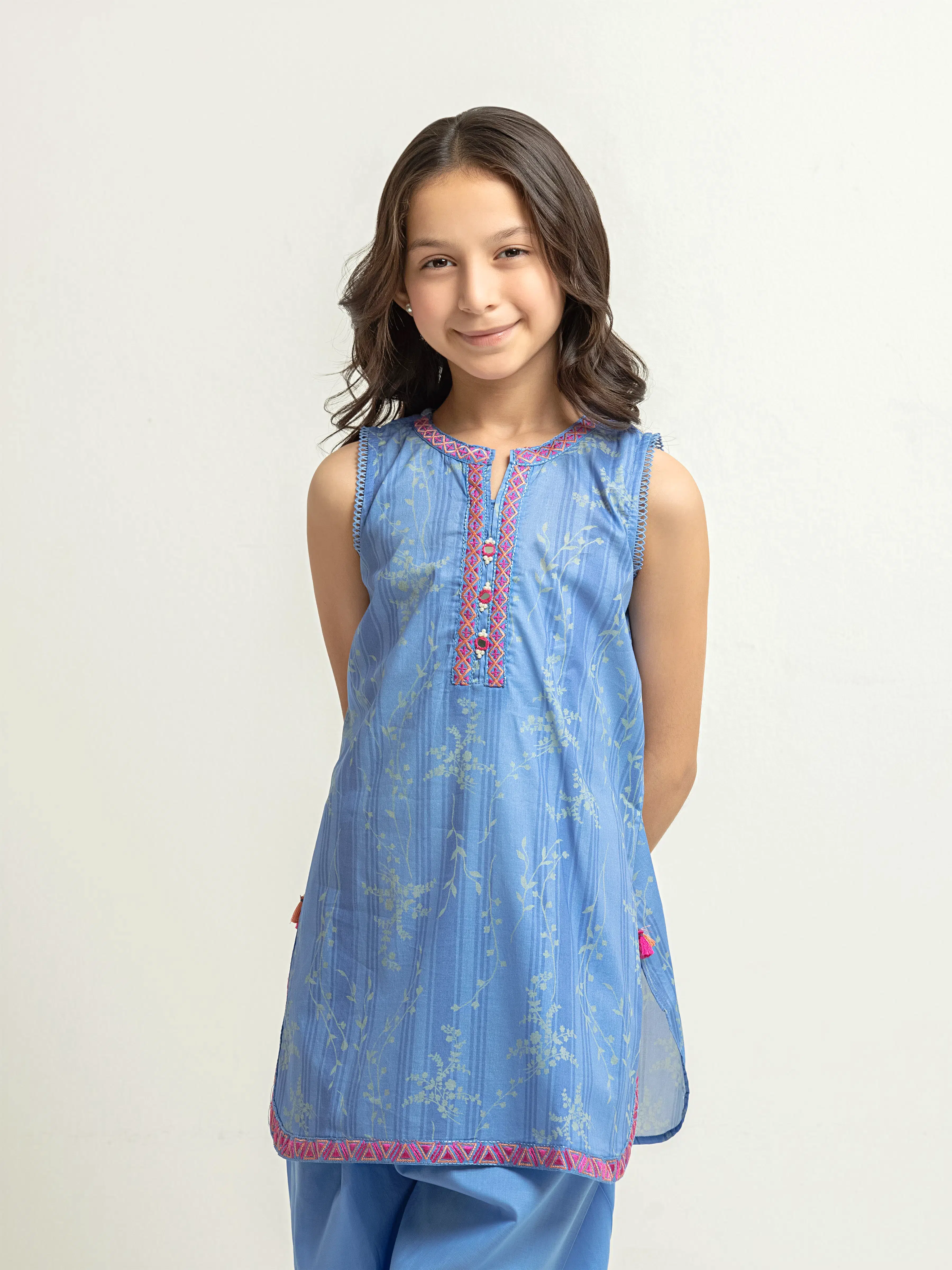 Embroidered Cambric Co-Ord Set - EGTKEP5-73035ST - Image 2