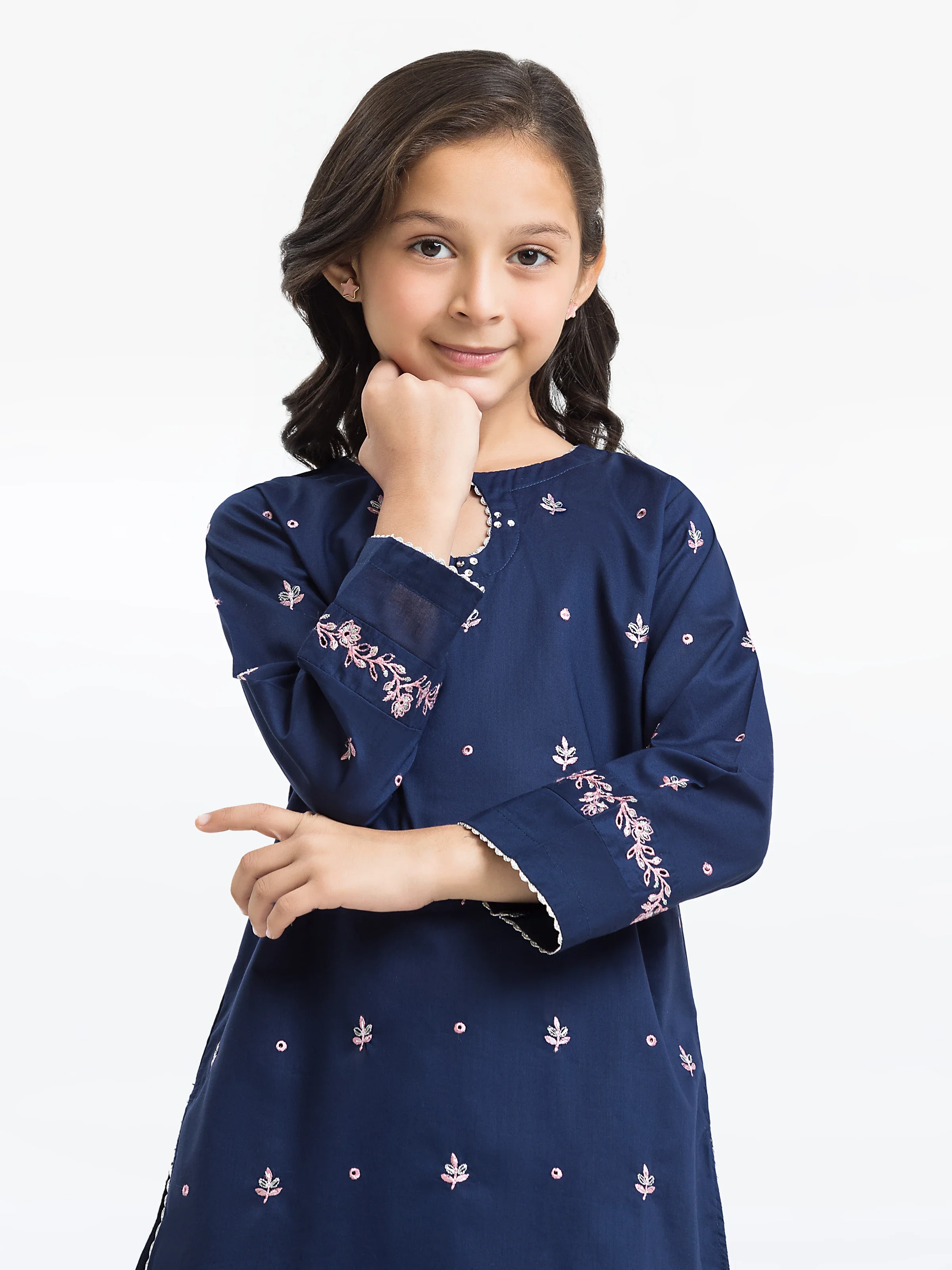 Embroidered Cambric Shirt Trouser - EGTKE24-70760ST - Image 2