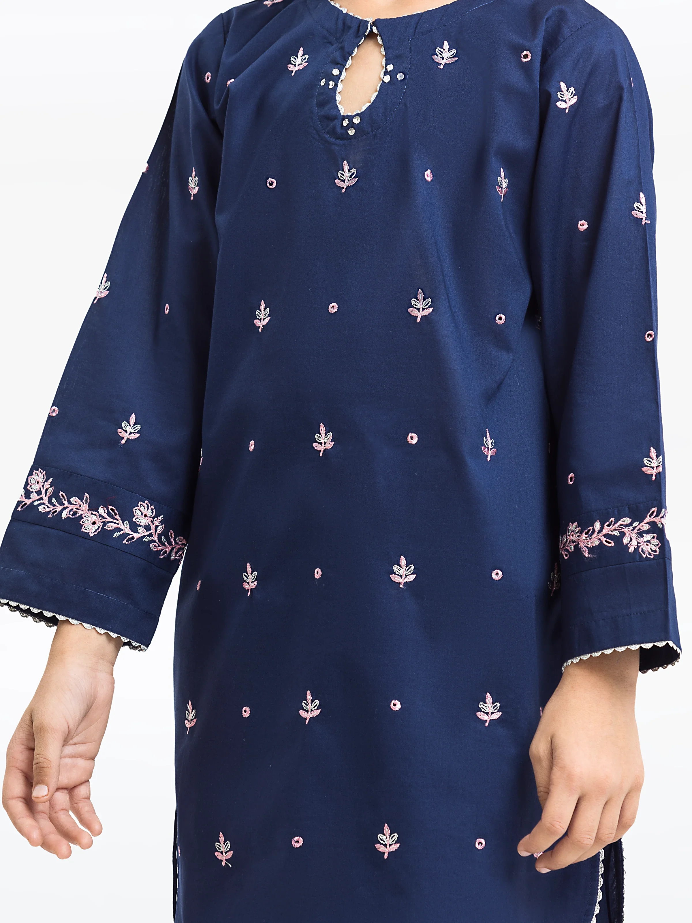 Embroidered Cambric Shirt Trouser - EGTKE24-70760ST - Image 3