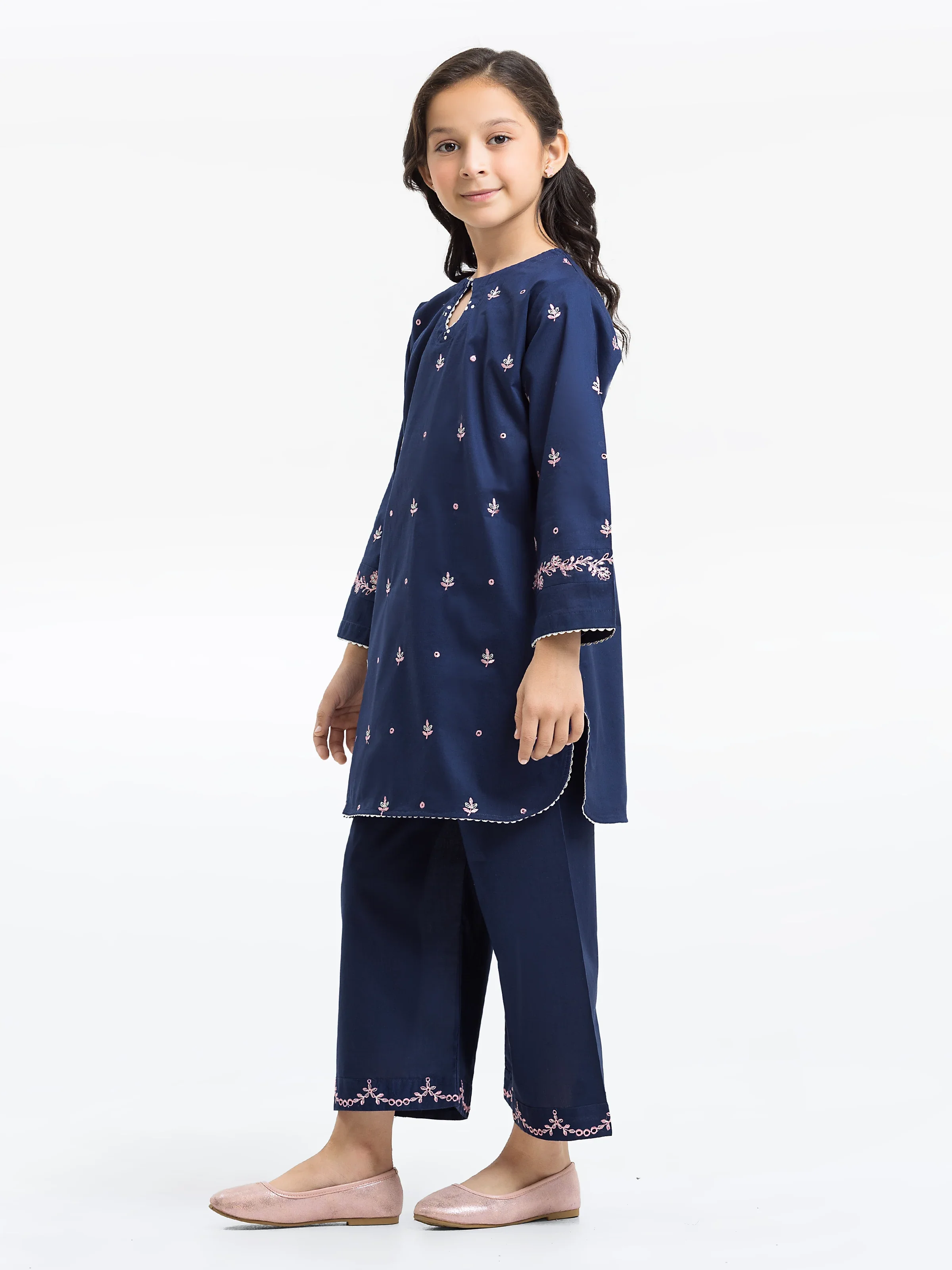 Embroidered Cambric Shirt Trouser - EGTKE24-70760ST - Image 4
