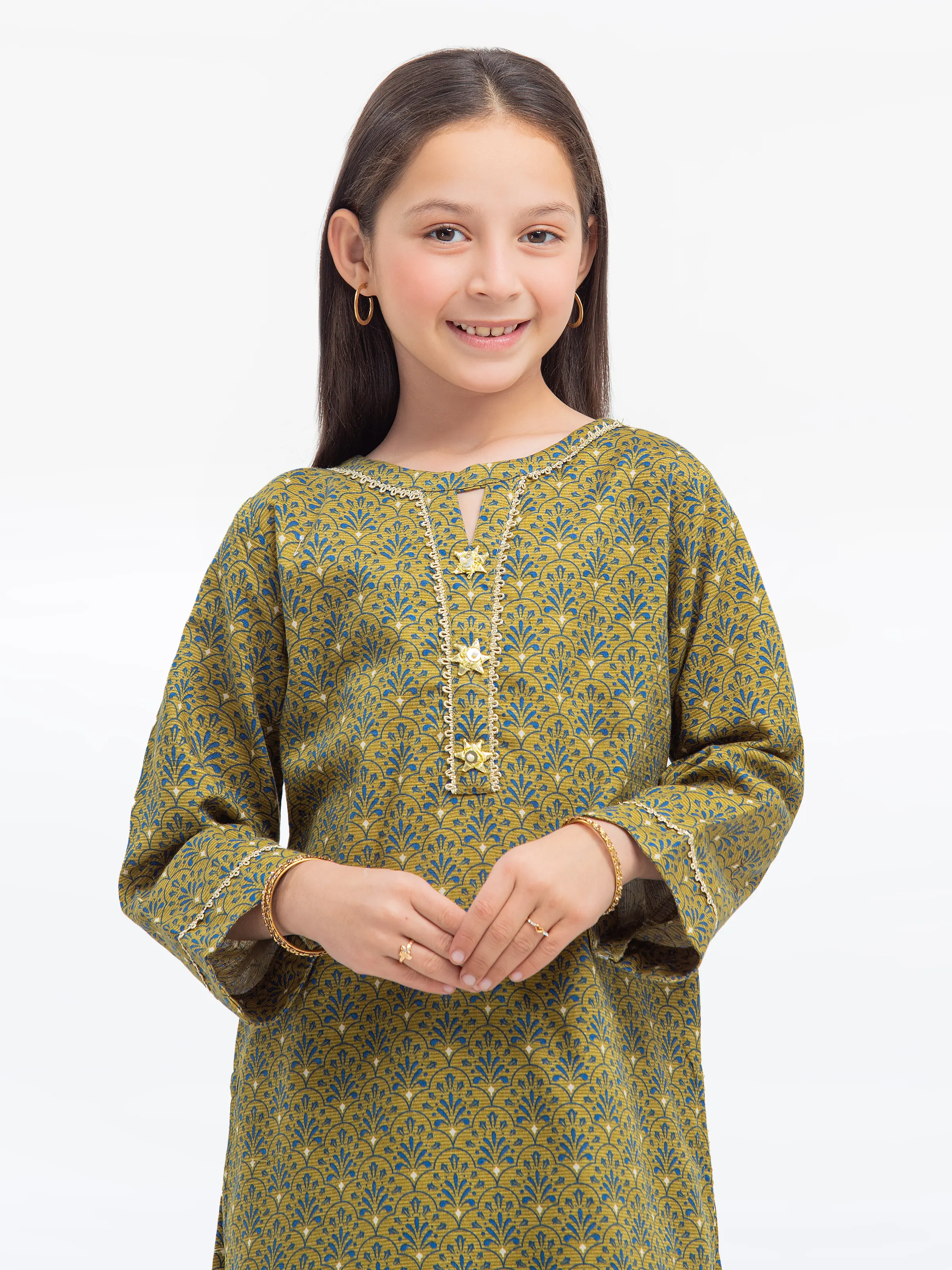 Printed Khaddar Co-Ord Set - EGTKP24-70788ST - Image 2