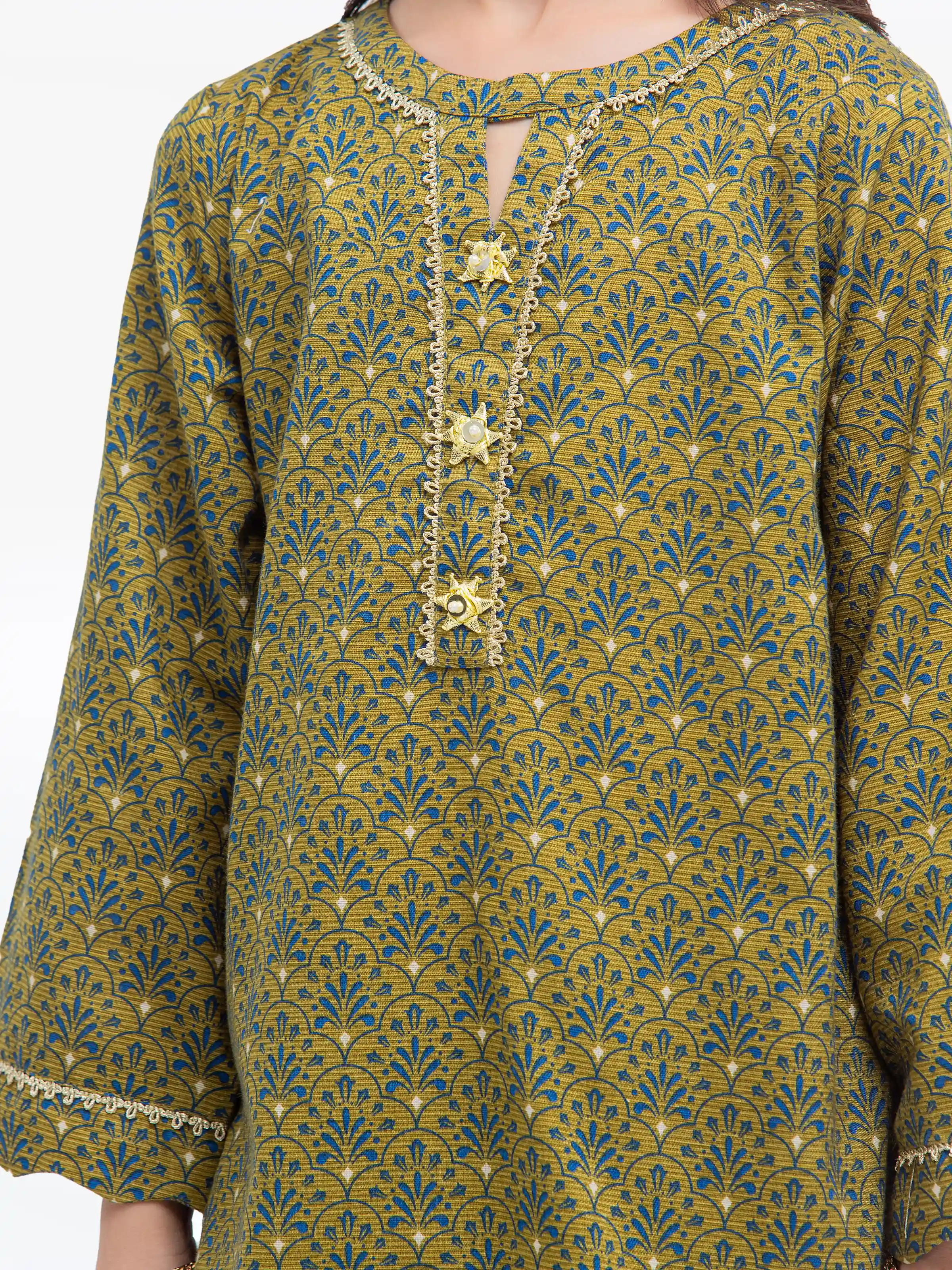 Printed Khaddar Co-Ord Set - EGTKP24-70788ST - Image 3