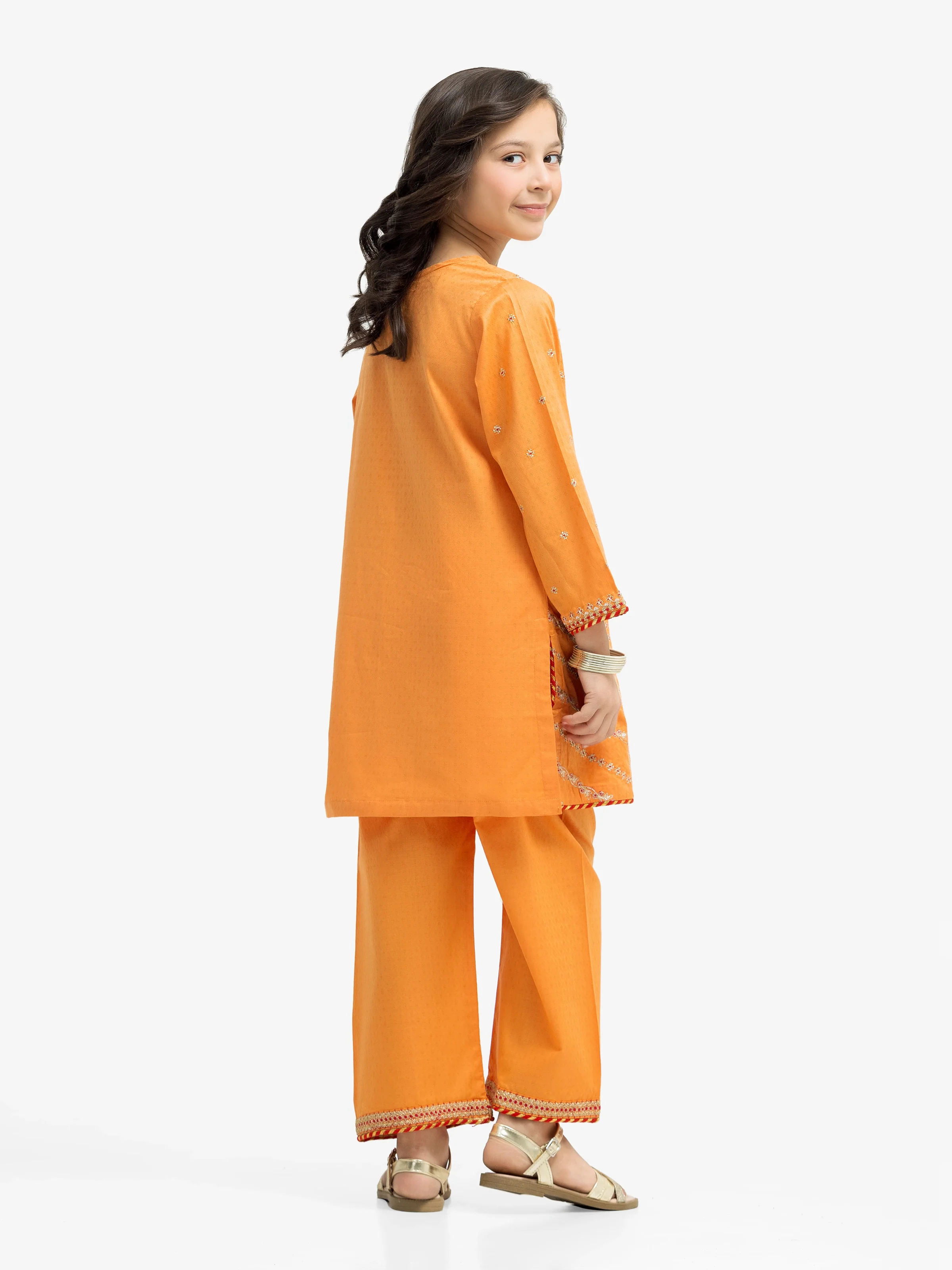 Embroidered Dobby Shirt Trouser - EGTKE24-70925ST - Image 4