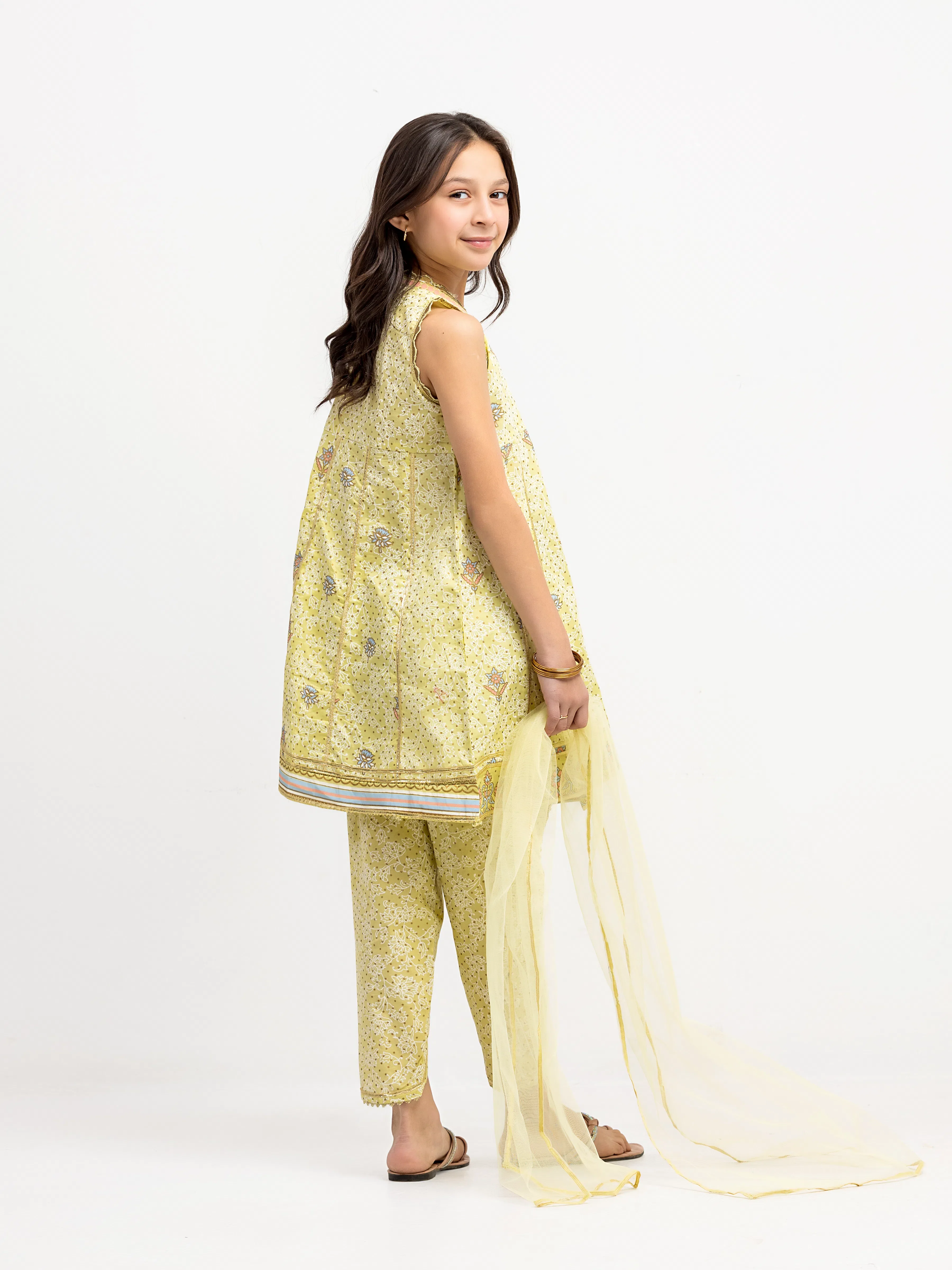 Block Print Cambric Suit - EGTKP5-72002-3P - Image 5