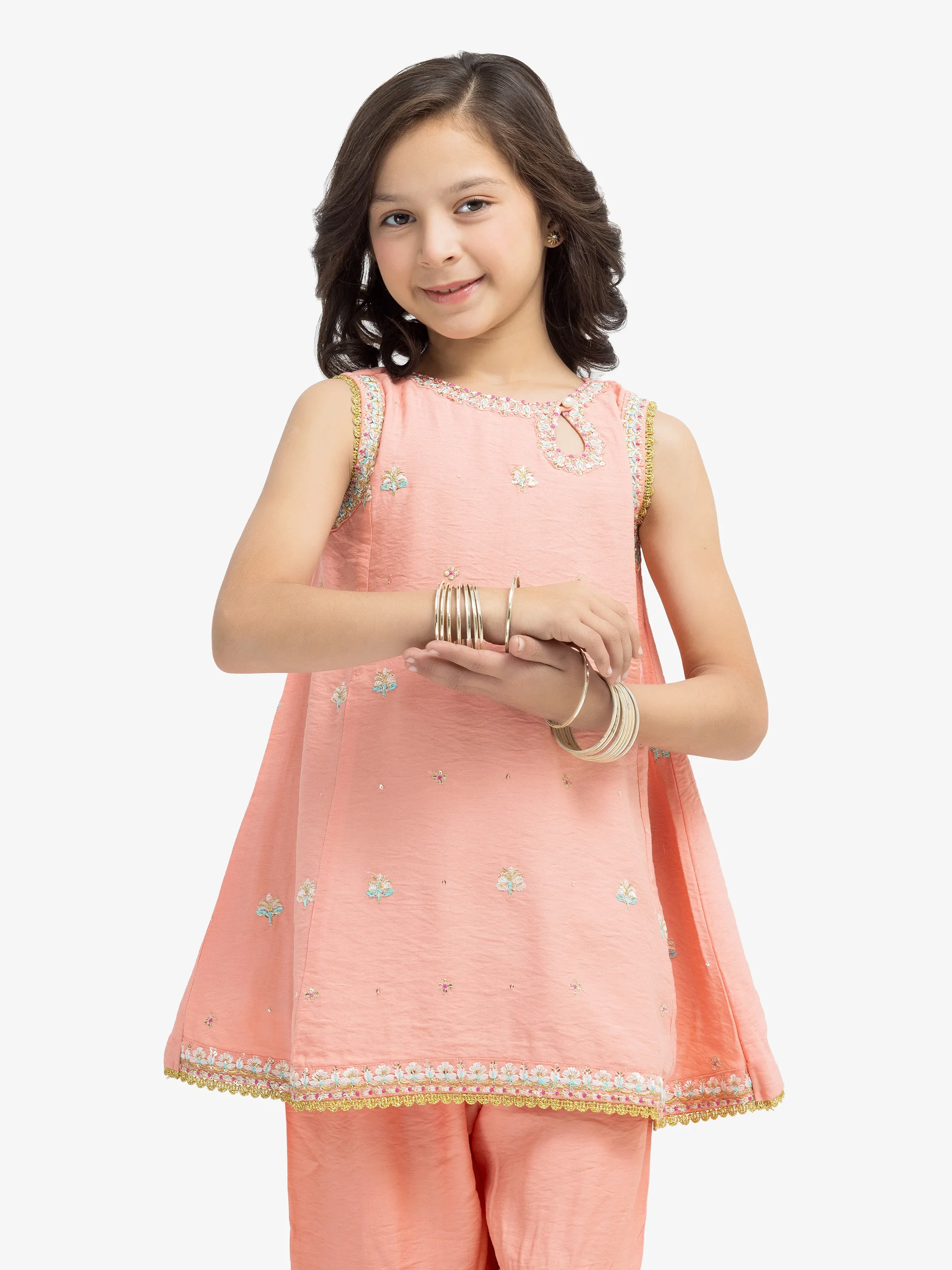 Embroidered Crepe Viscose Gharara Suit - EGTKE24-70764ST - Image 3