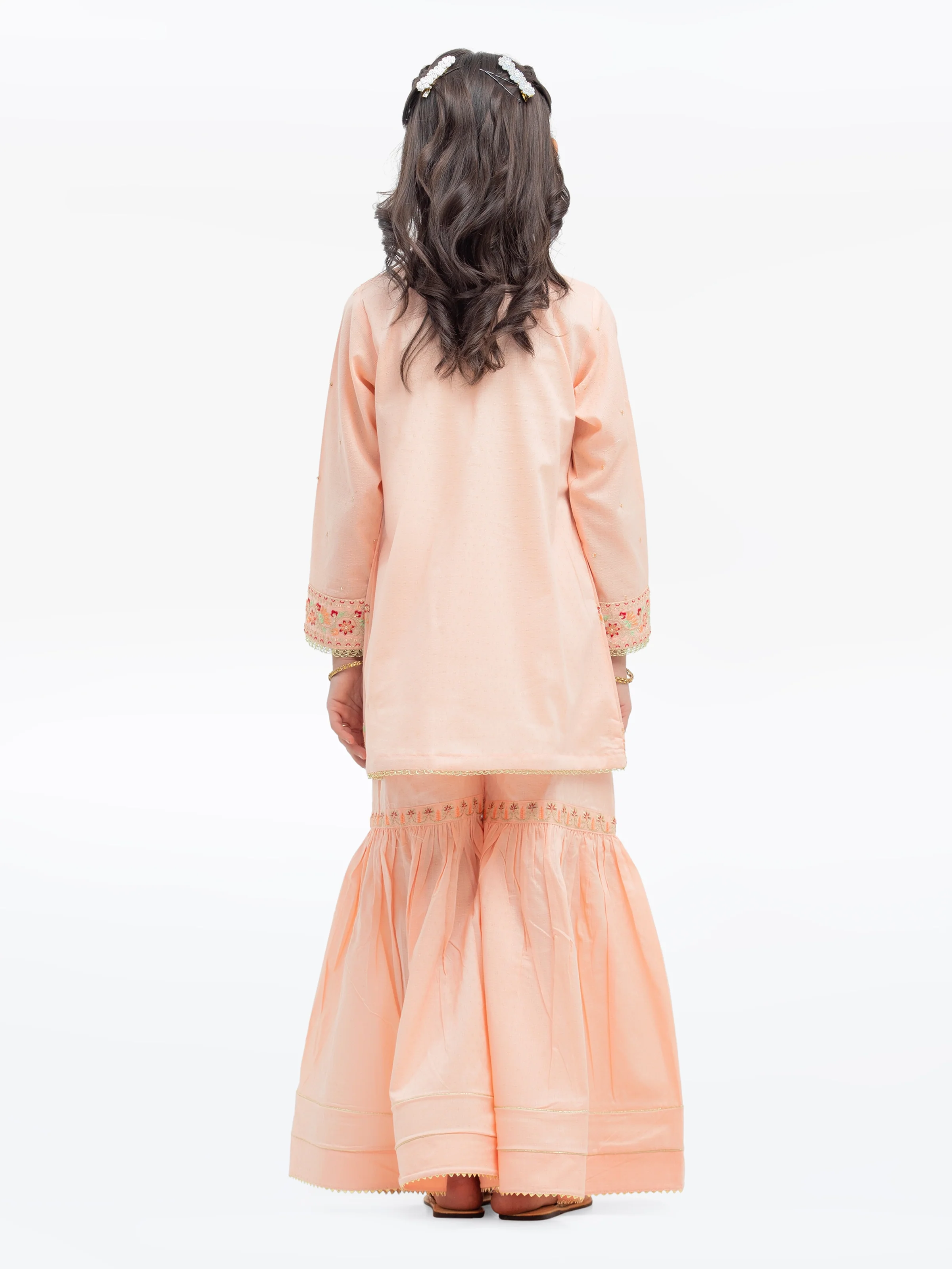 Embroidered Dobby Gharara Suit - EGTKE24-70922ST - Image 5
