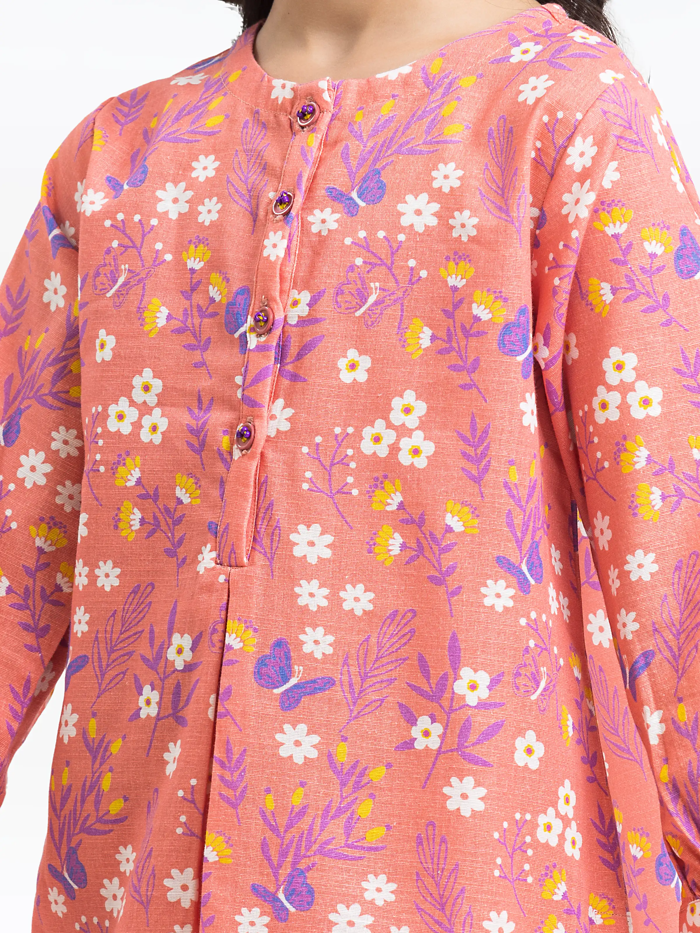 Printed Khaddar Co-Ord Set - EGTKP24-70908ST - Image 3