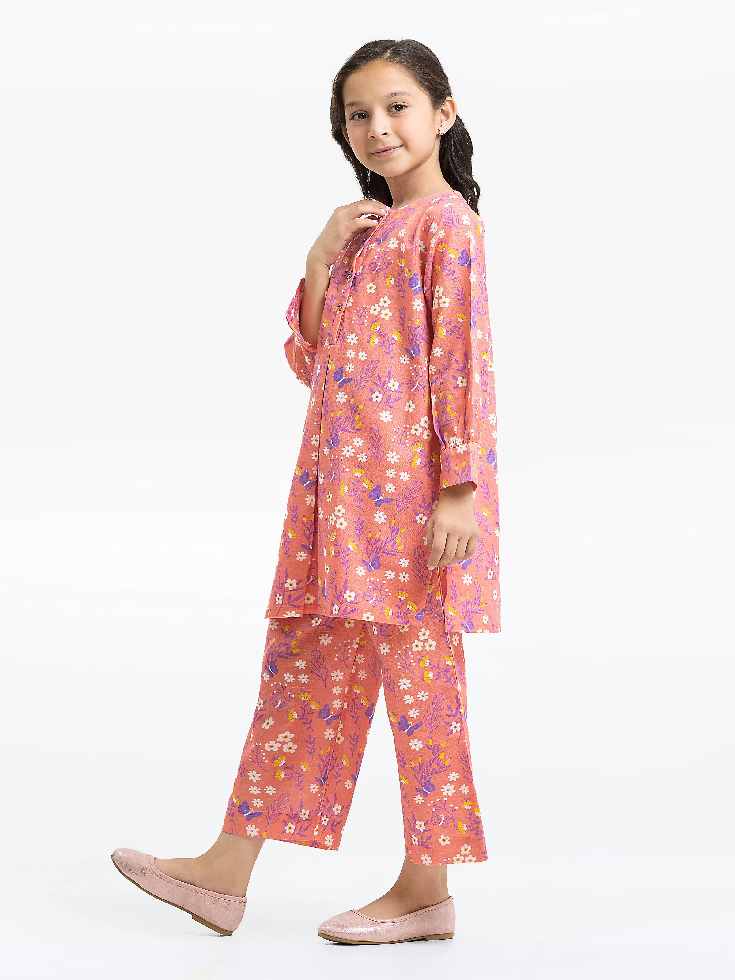 Printed Khaddar Co-Ord Set - EGTKP24-70908ST - Image 4