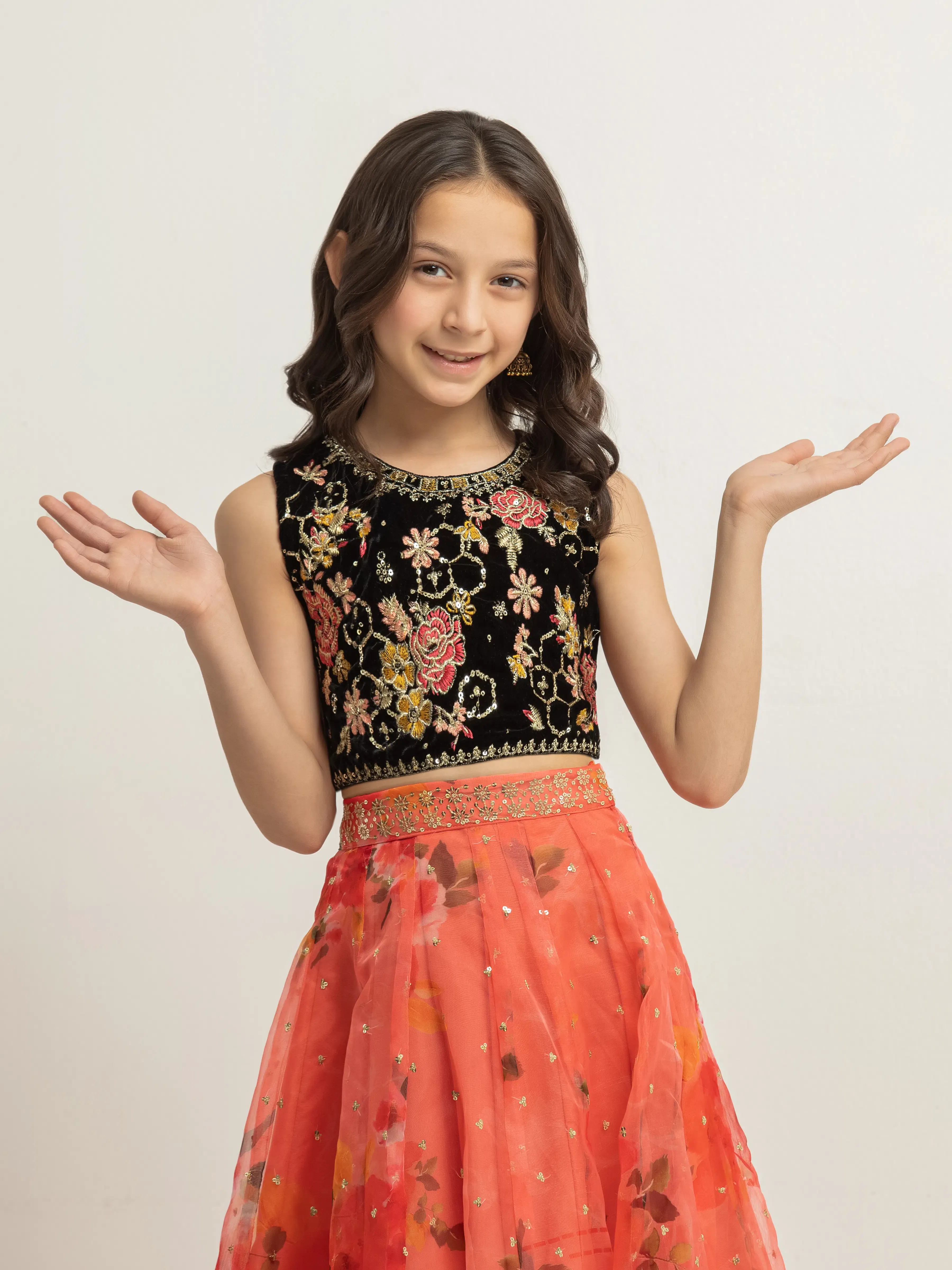 Embroidered Organza Lehenga Suit - EGTPLEP5-50118CL - Image 2