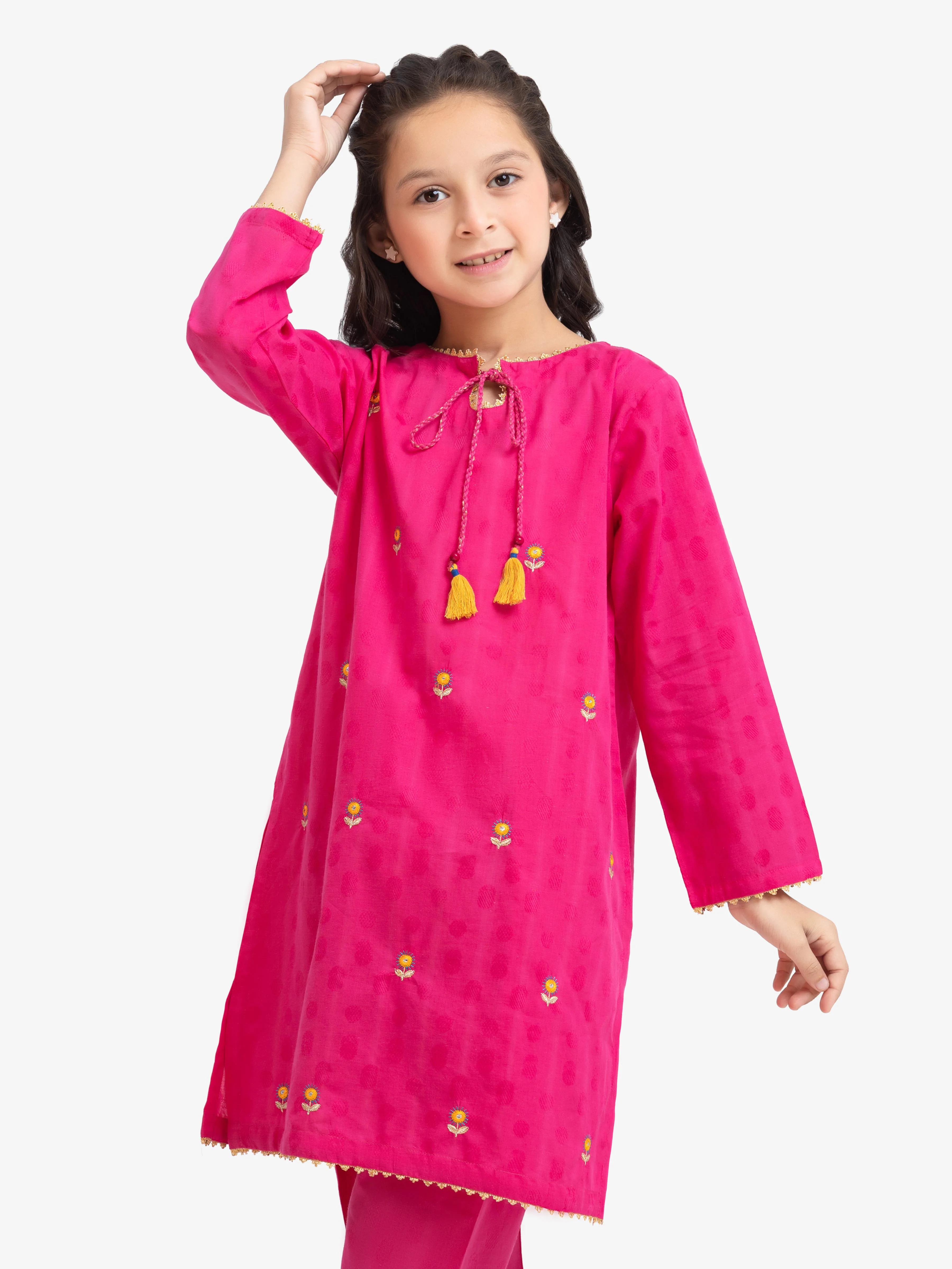 Embroidered Dobby Shirt Trouser - EGTKE24-70747ST - Image 2