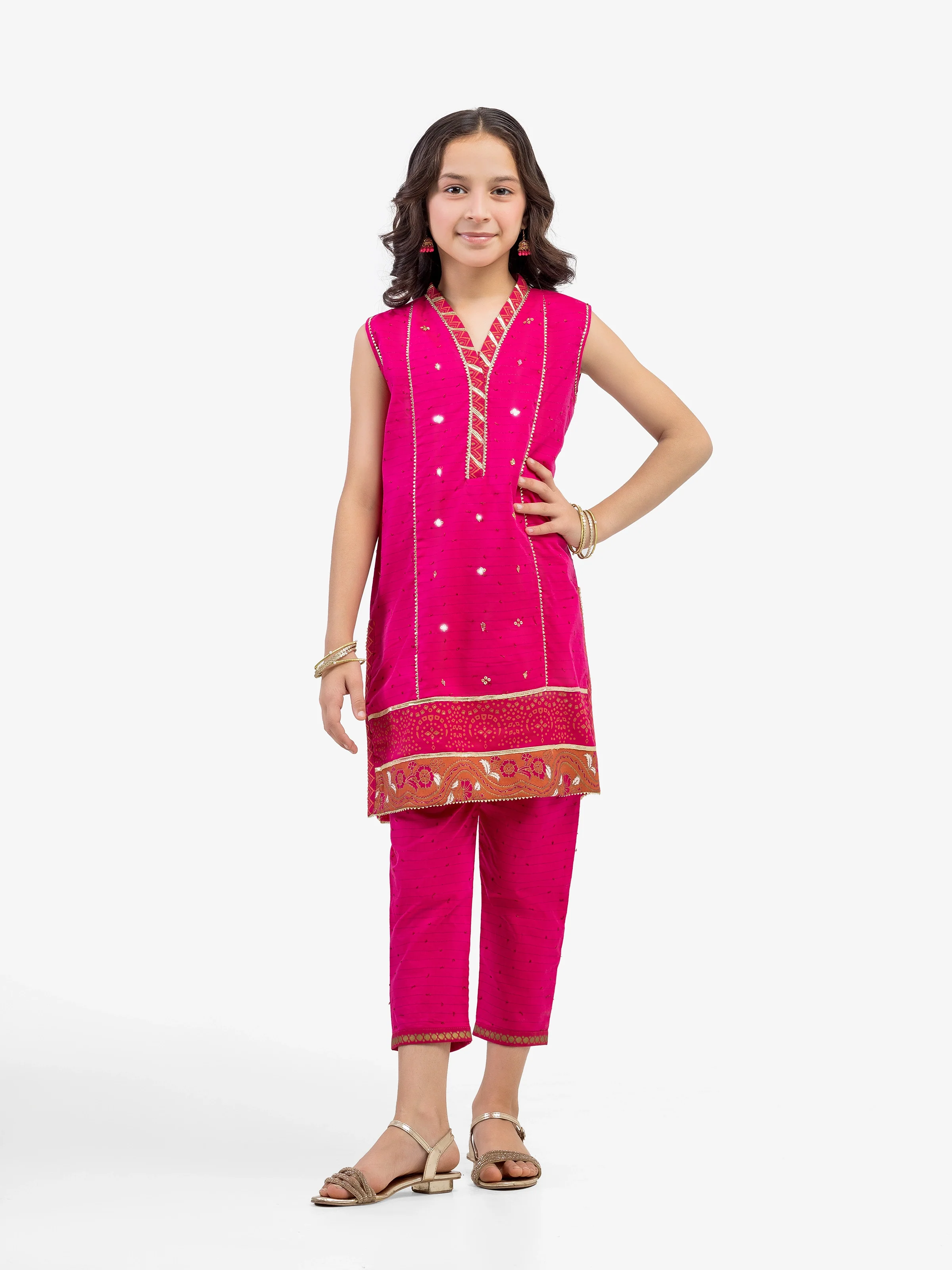 Embroidered Jacquard Co-Ord Set - EGTKS5-73045ST
