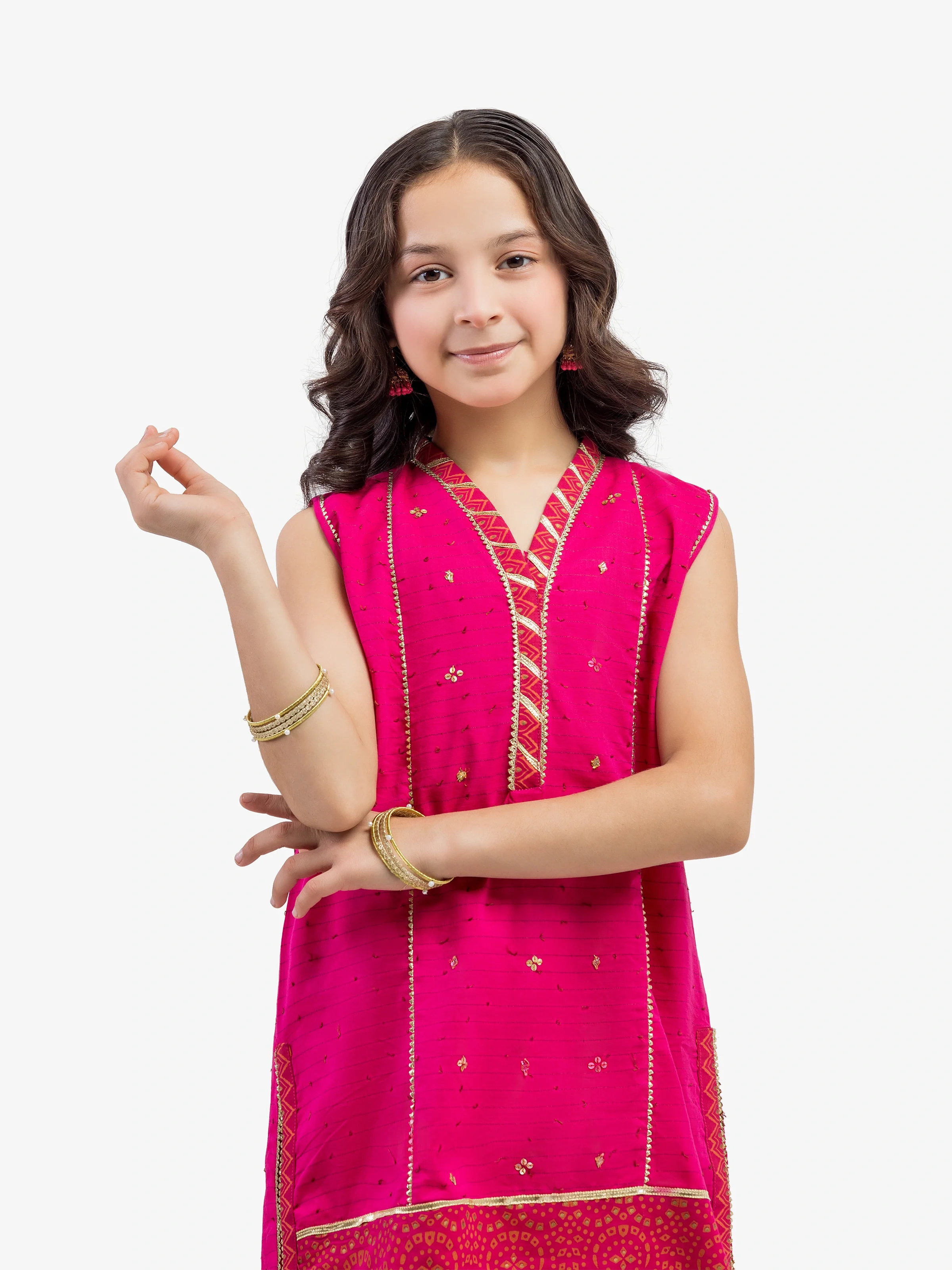 Embroidered Jacquard Co-Ord Set - EGTKS5-73045ST - Image 2