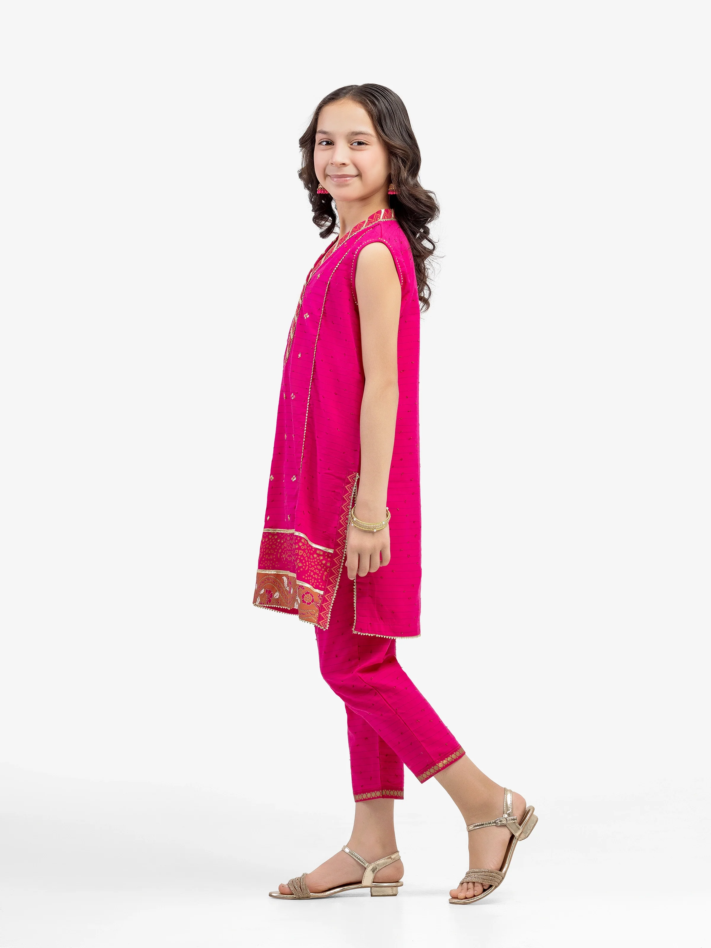 Embroidered Jacquard Co-Ord Set - EGTKS5-73045ST - Image 4