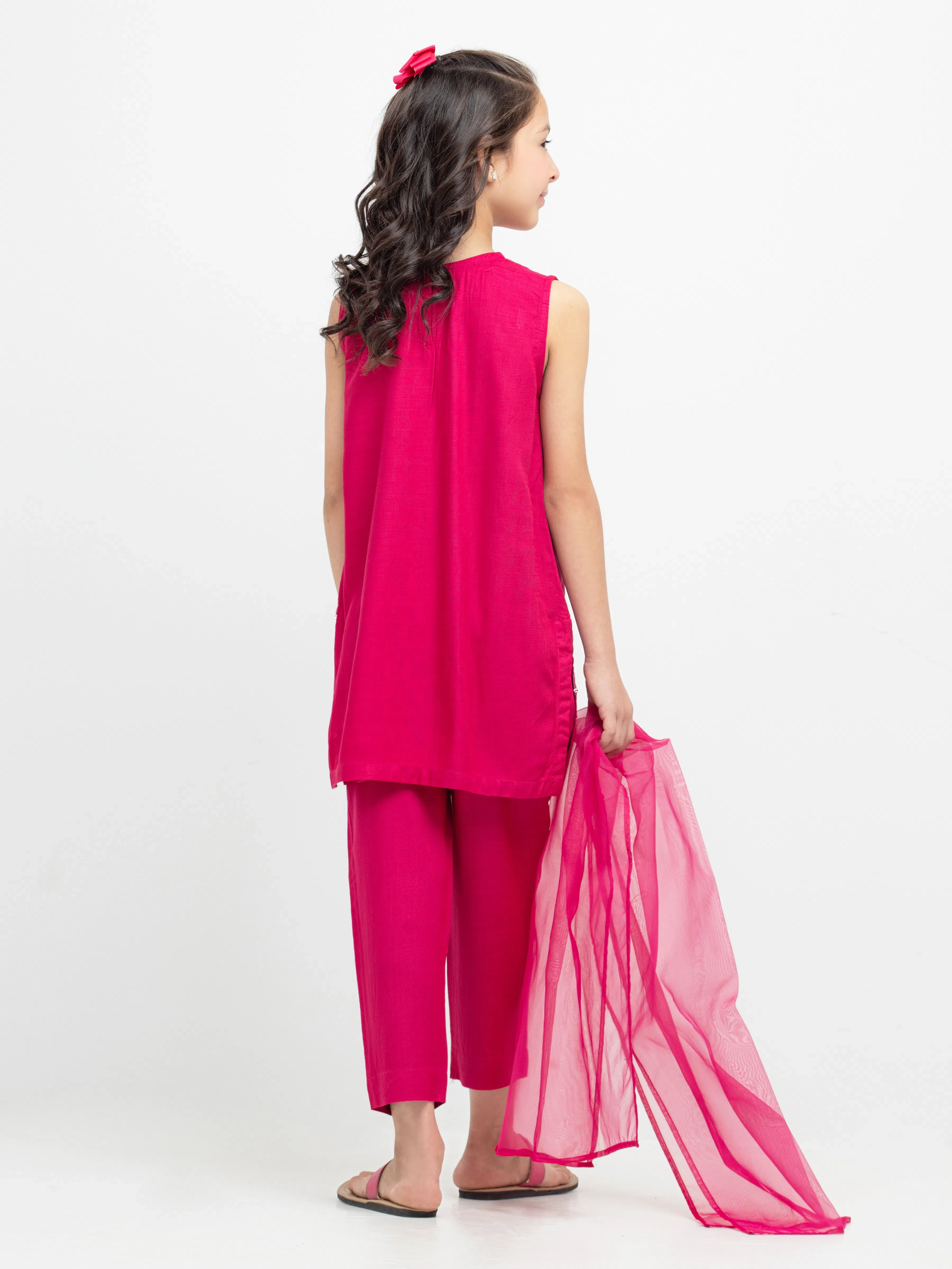 Embroidered Raw Silk Suit - EGTPLE24-50019-3P - Image 5