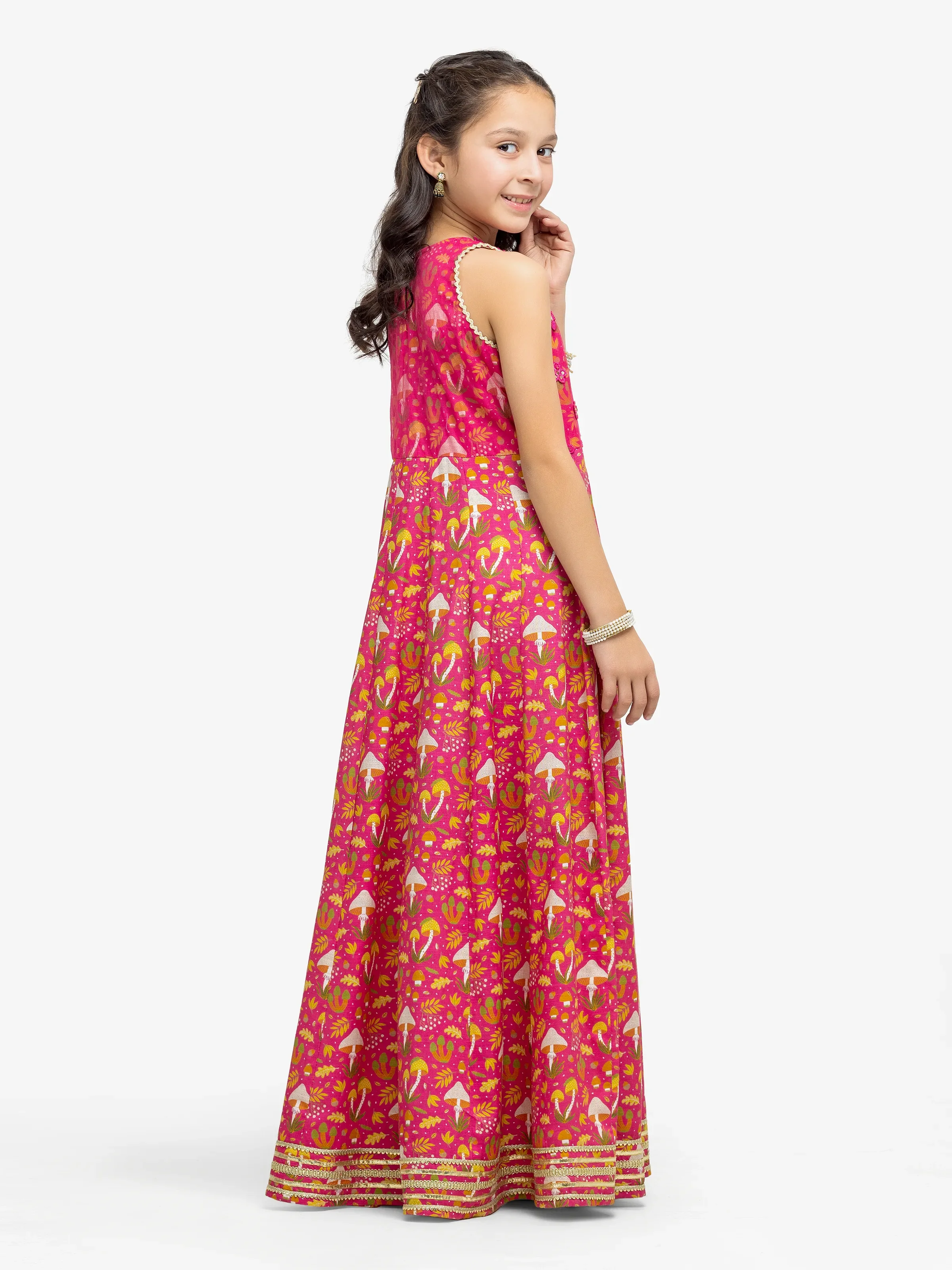 Embroidered Raw Silk Long Maxi - EGTPLE24-50028S - Image 5