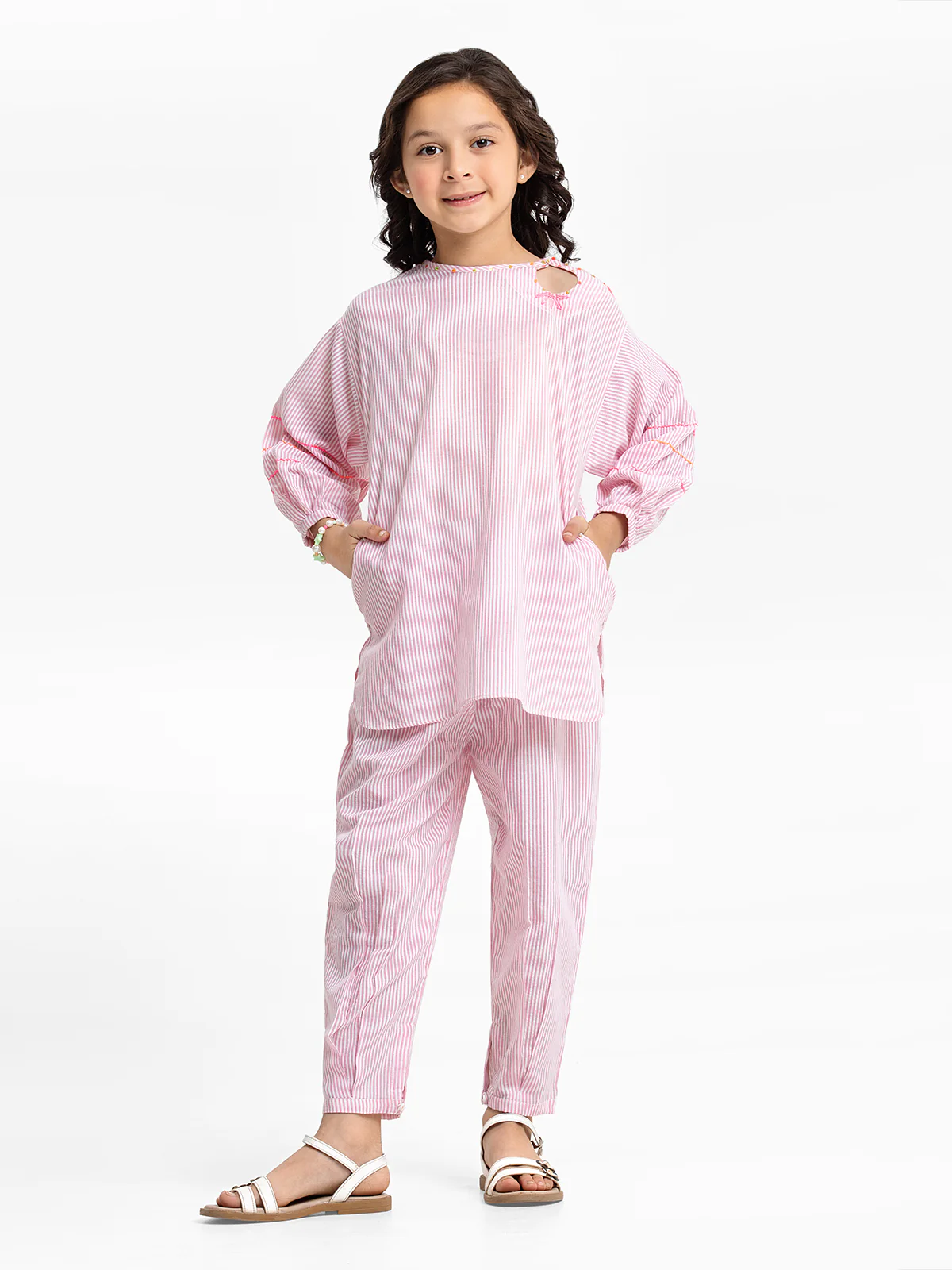 Embroidered Cotton Co-Ord Set - EGTCS23-013