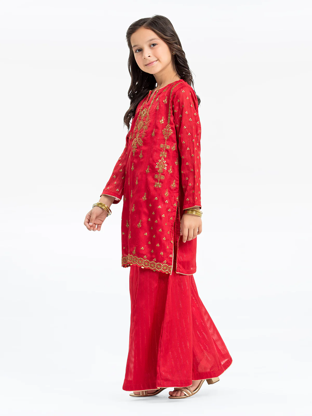 Embroidered Chiffon Gharara Suit - EGTPLE23-50002ST - Image 6