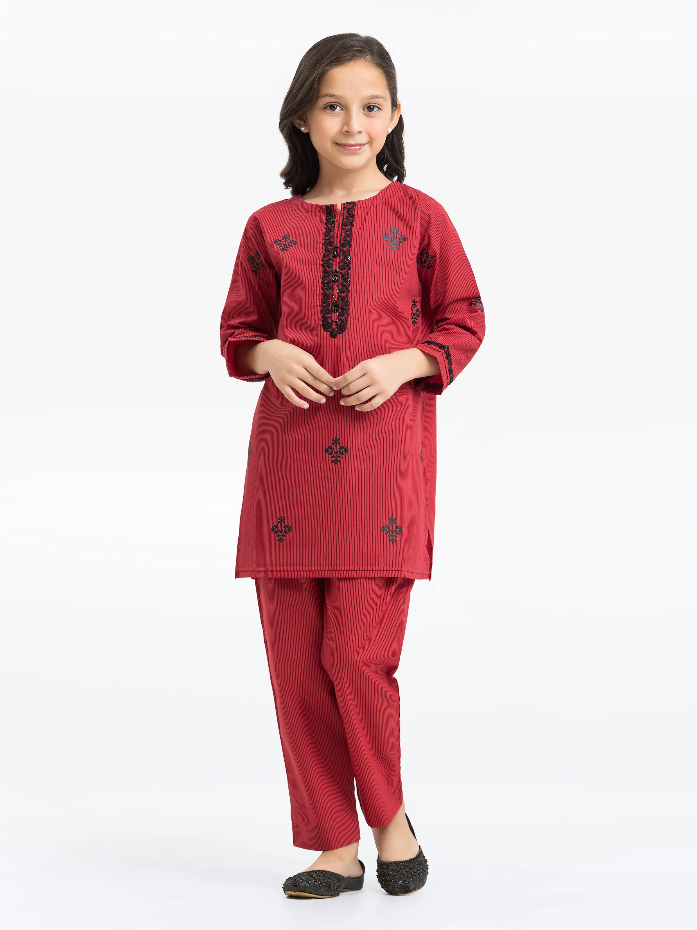 Embroidered Dobby Shirt Trouser - EGTKE23-70732ST
