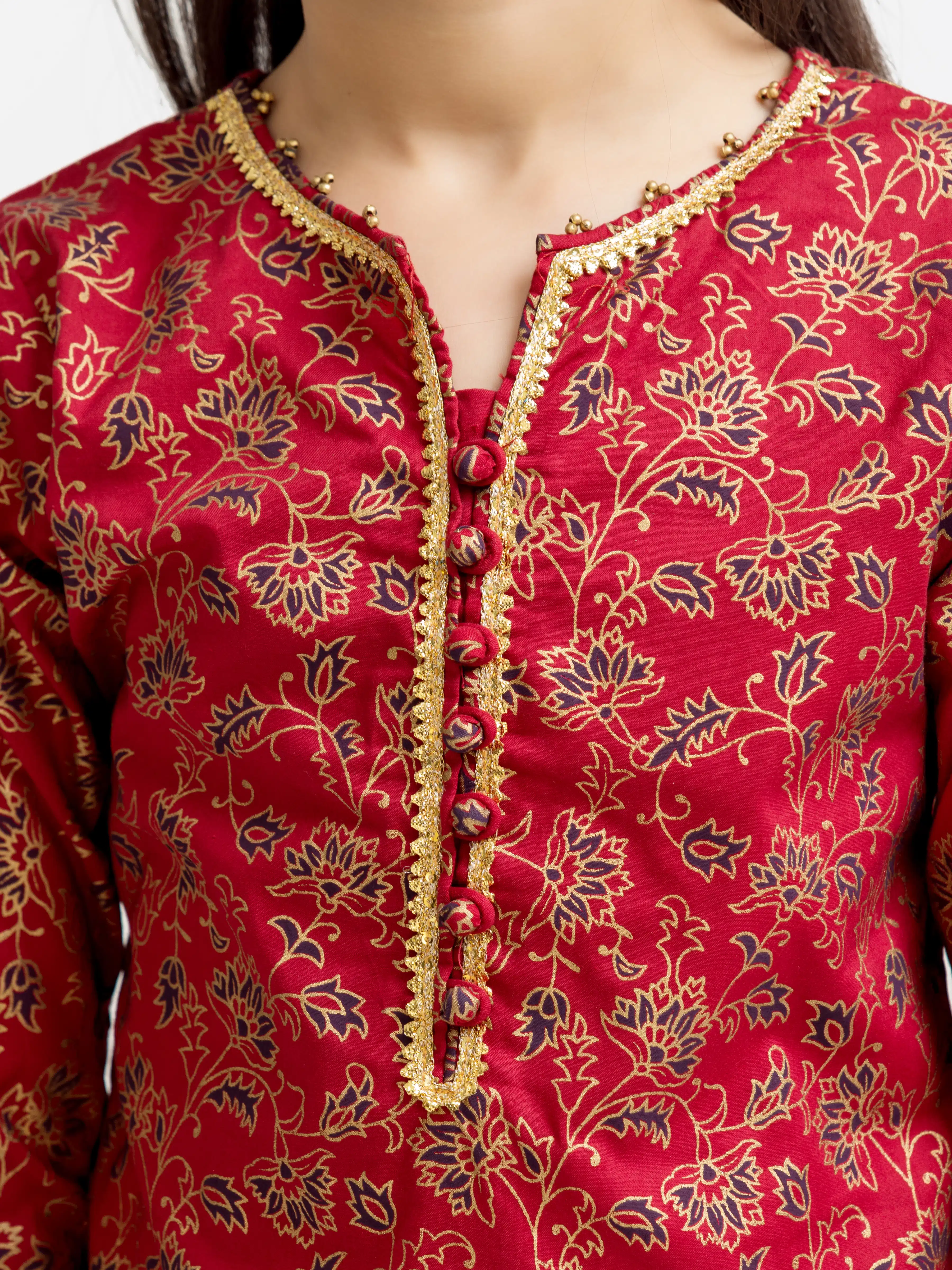 Block Print Cambric Suit - EGTKP5-70803-3P - Image 3