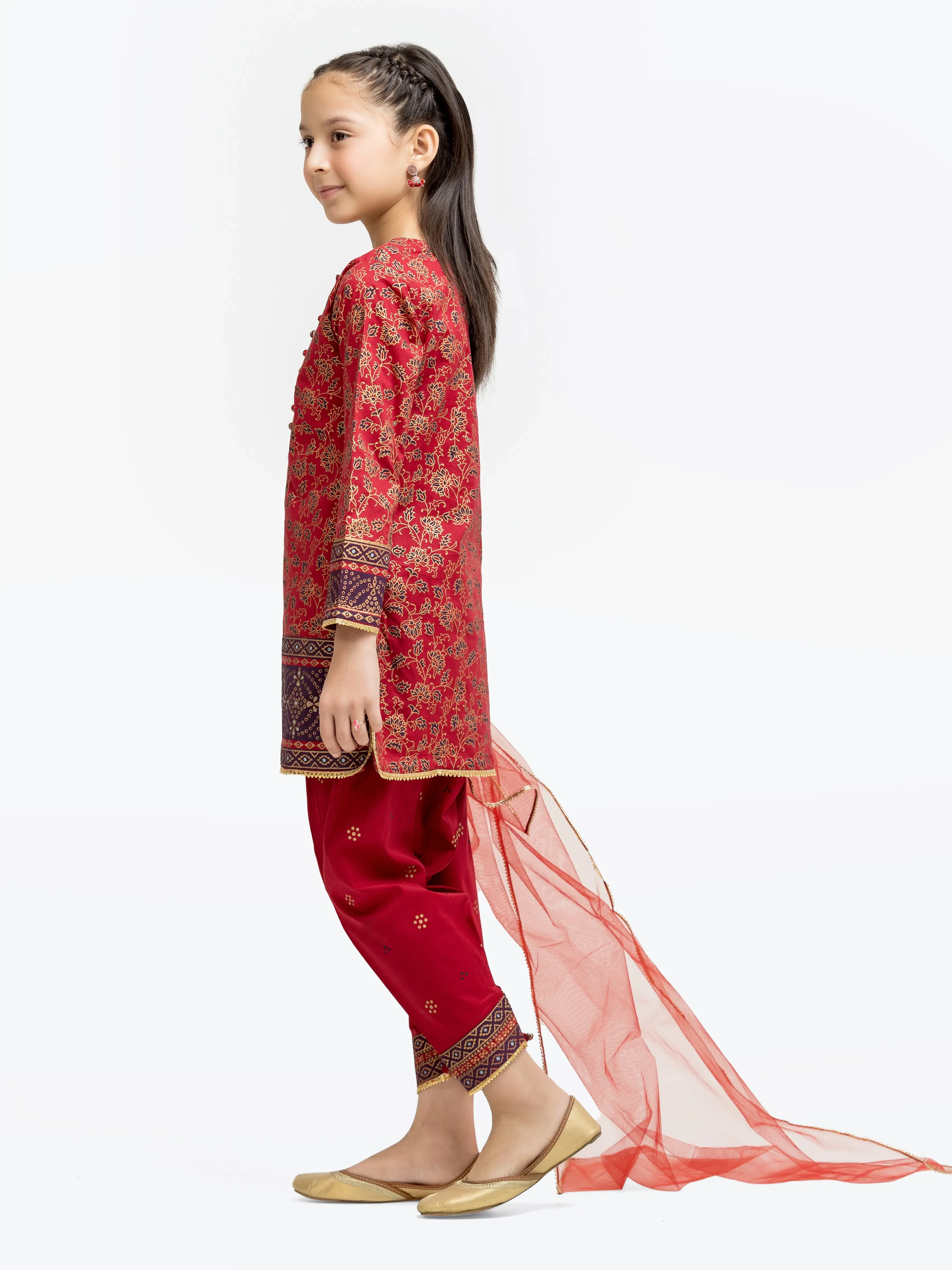 Block Print Cambric Suit - EGTKP5-70803-3P - Image 5