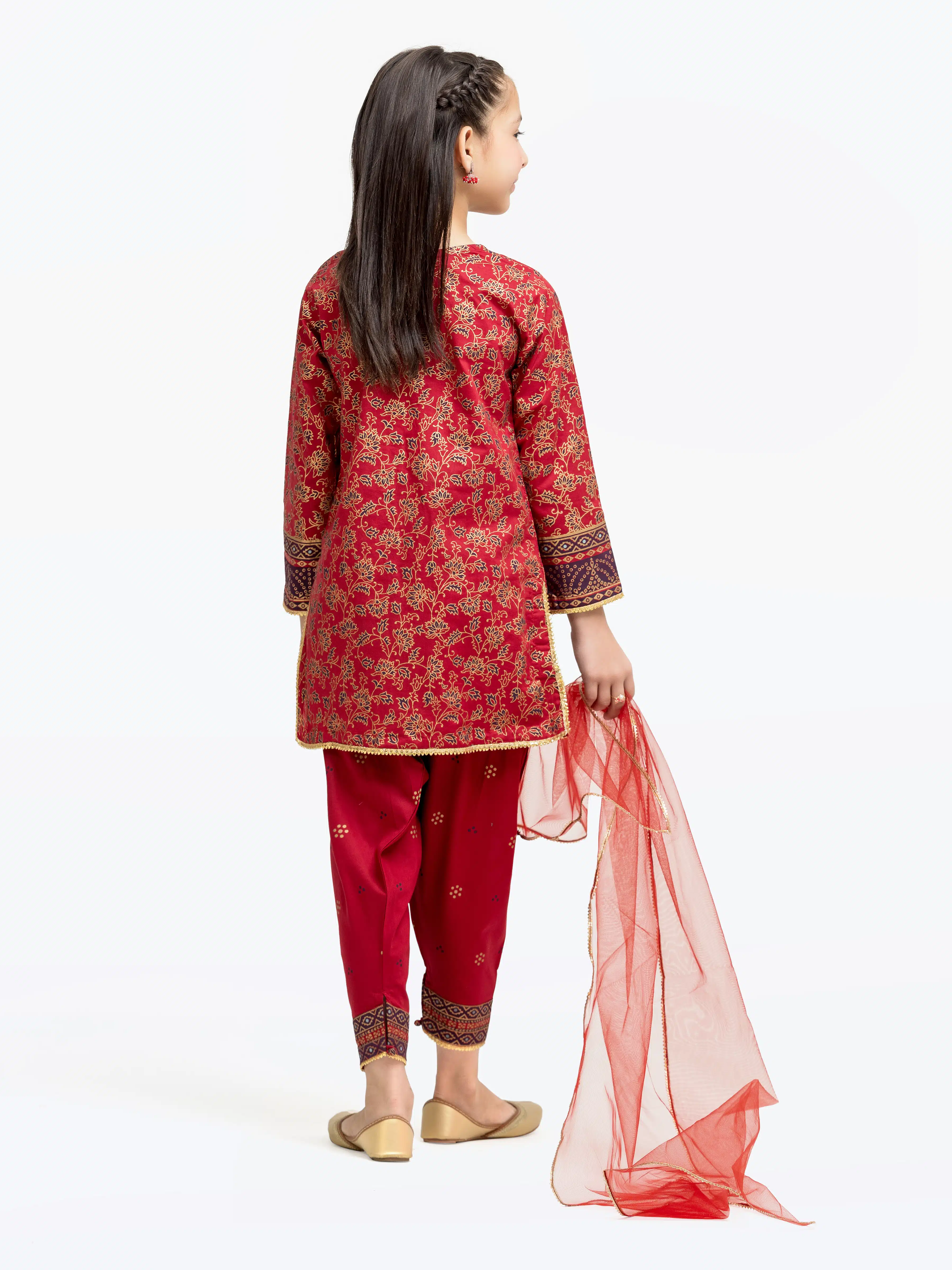 Block Print Cambric Suit - EGTKP5-70803-3P - Image 6