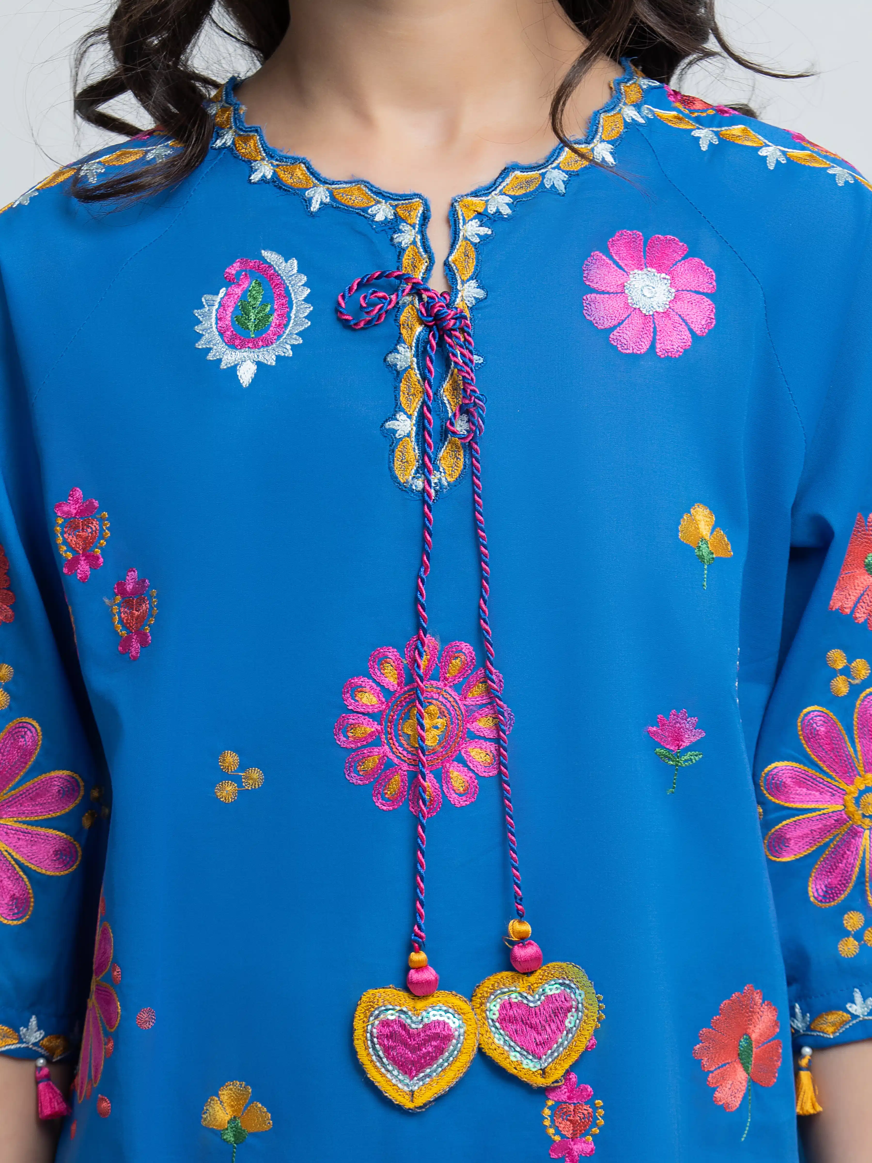 Embroidered Cambric Co-Ord Set - EGTKED6-74039ST - Image 3