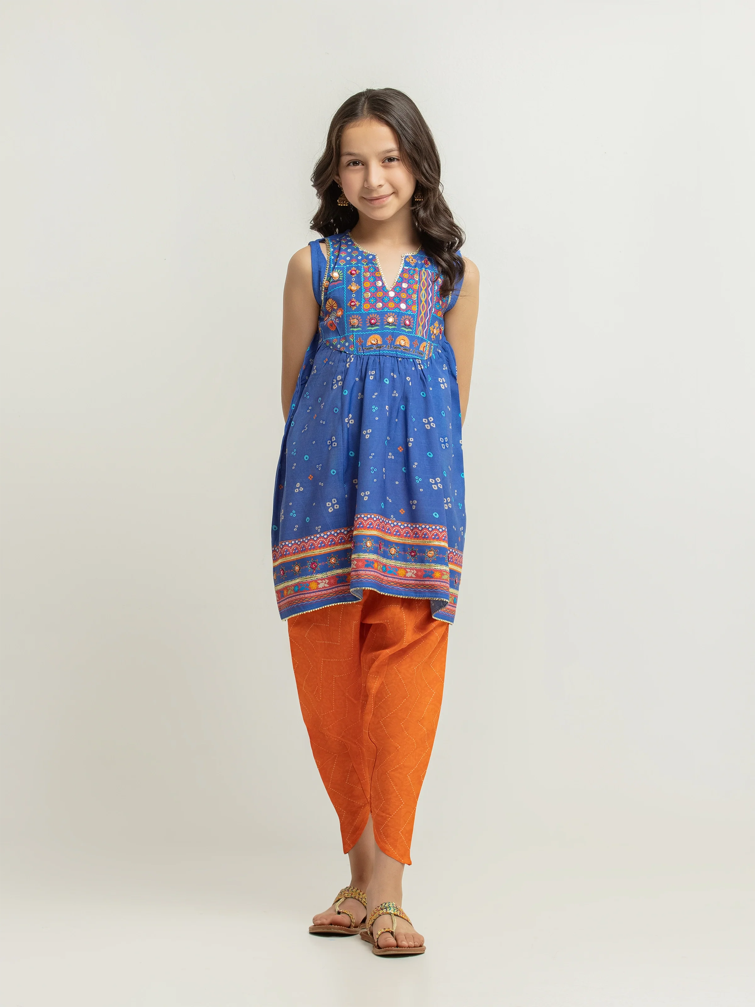 Printed Raw Silk Co-Ord Set - EGTKP6-74008ST