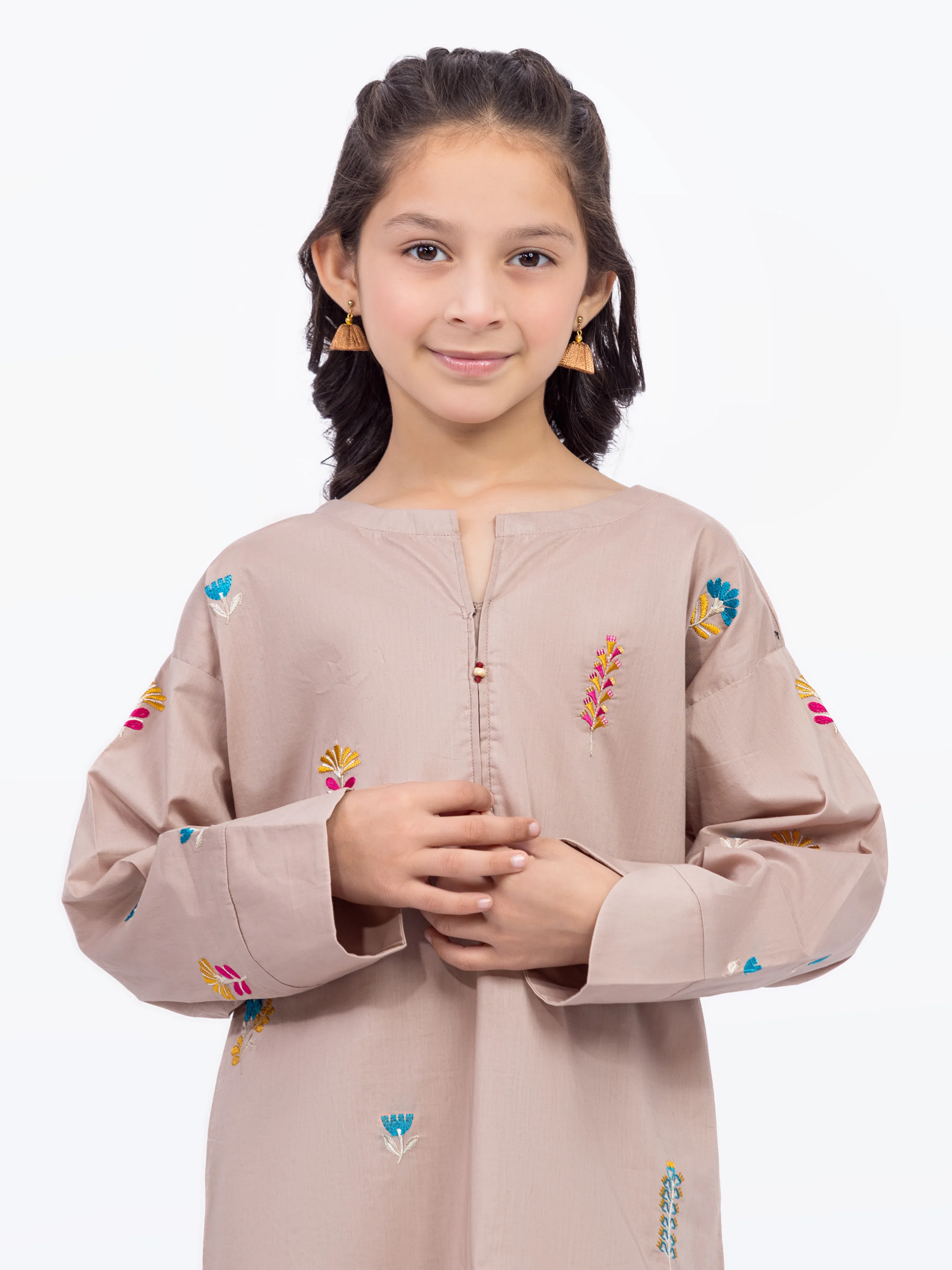 Embroidered Cambric Shirt Trouser - EGTKE24-70768ST - Image 2