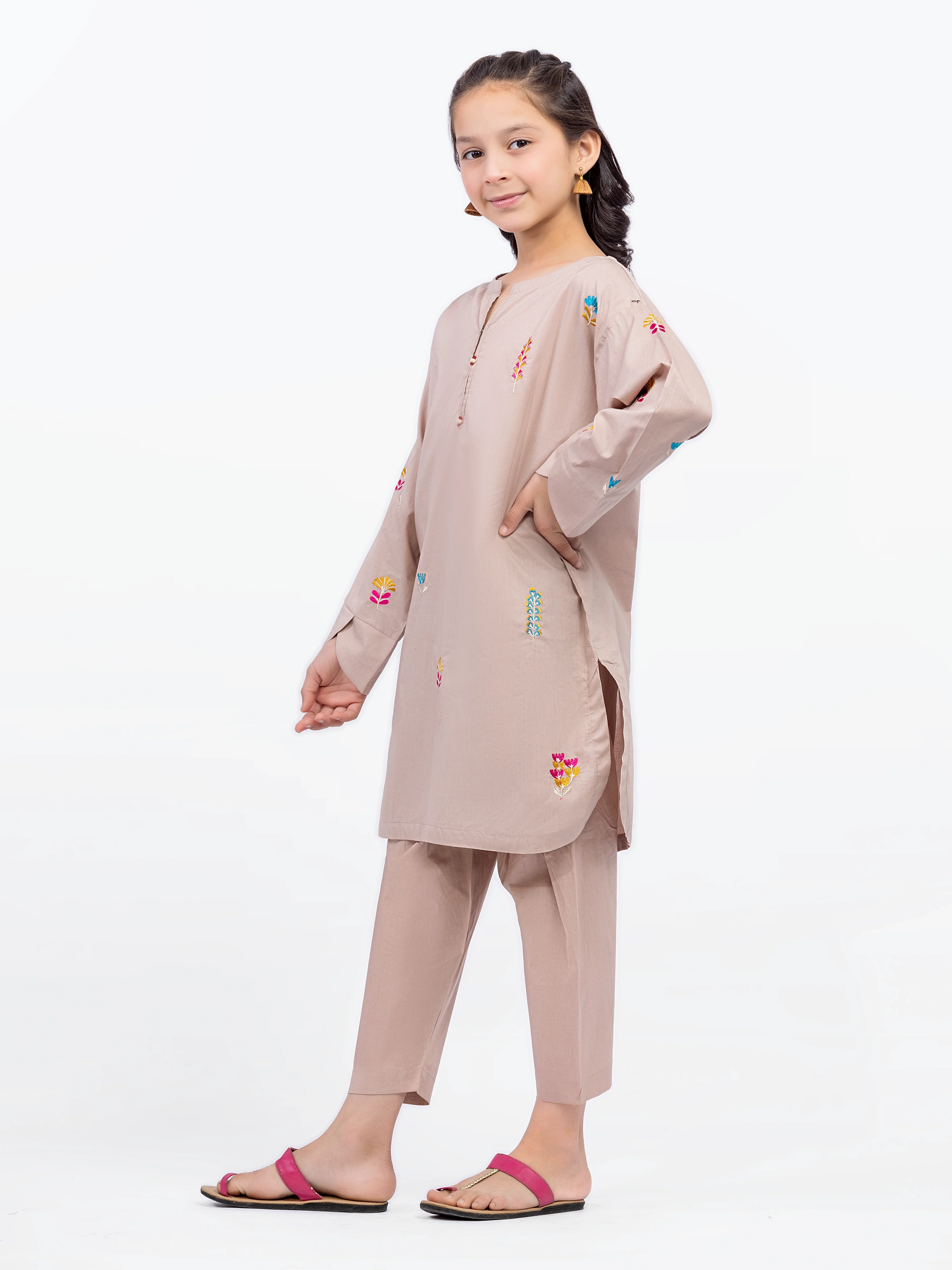 Embroidered Cambric Shirt Trouser - EGTKE24-70768ST - Image 4