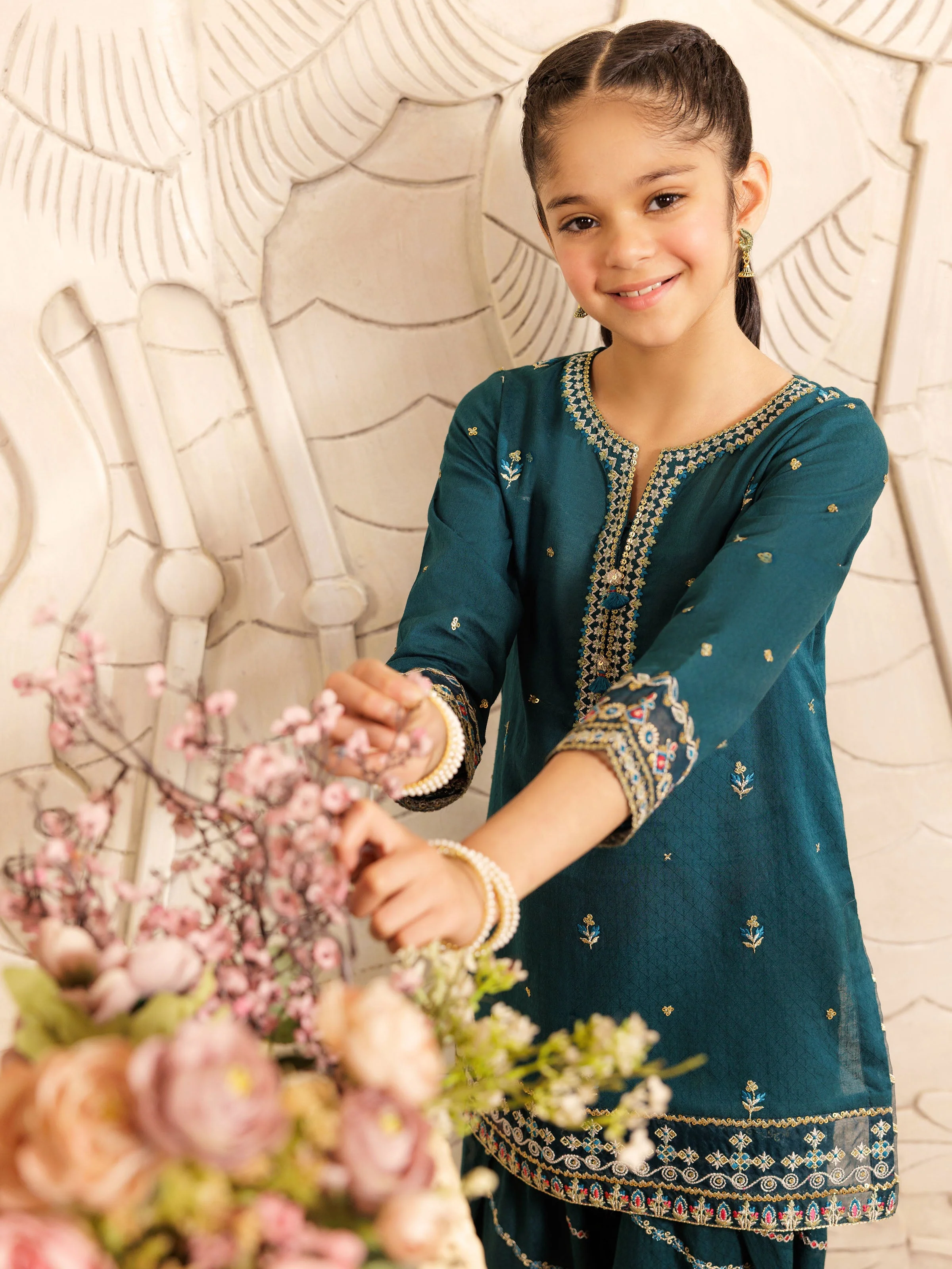 Embroidered Dobby Co-Ord Set - EGTKE5-71014ST - Image 3