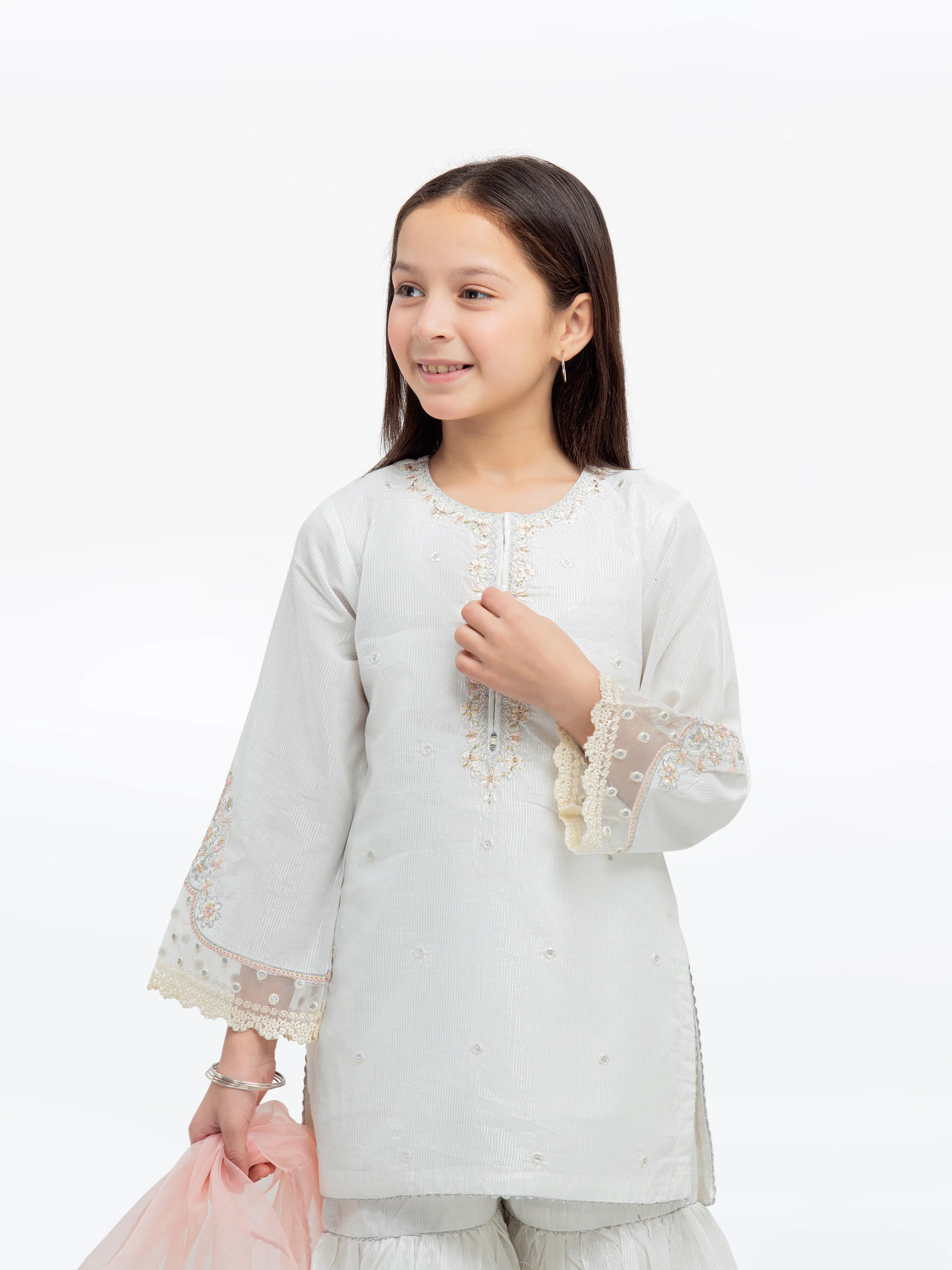 Embroidered Cotton Zari Gharara Suit - EGTPLE24-50010-3P - Image 2
