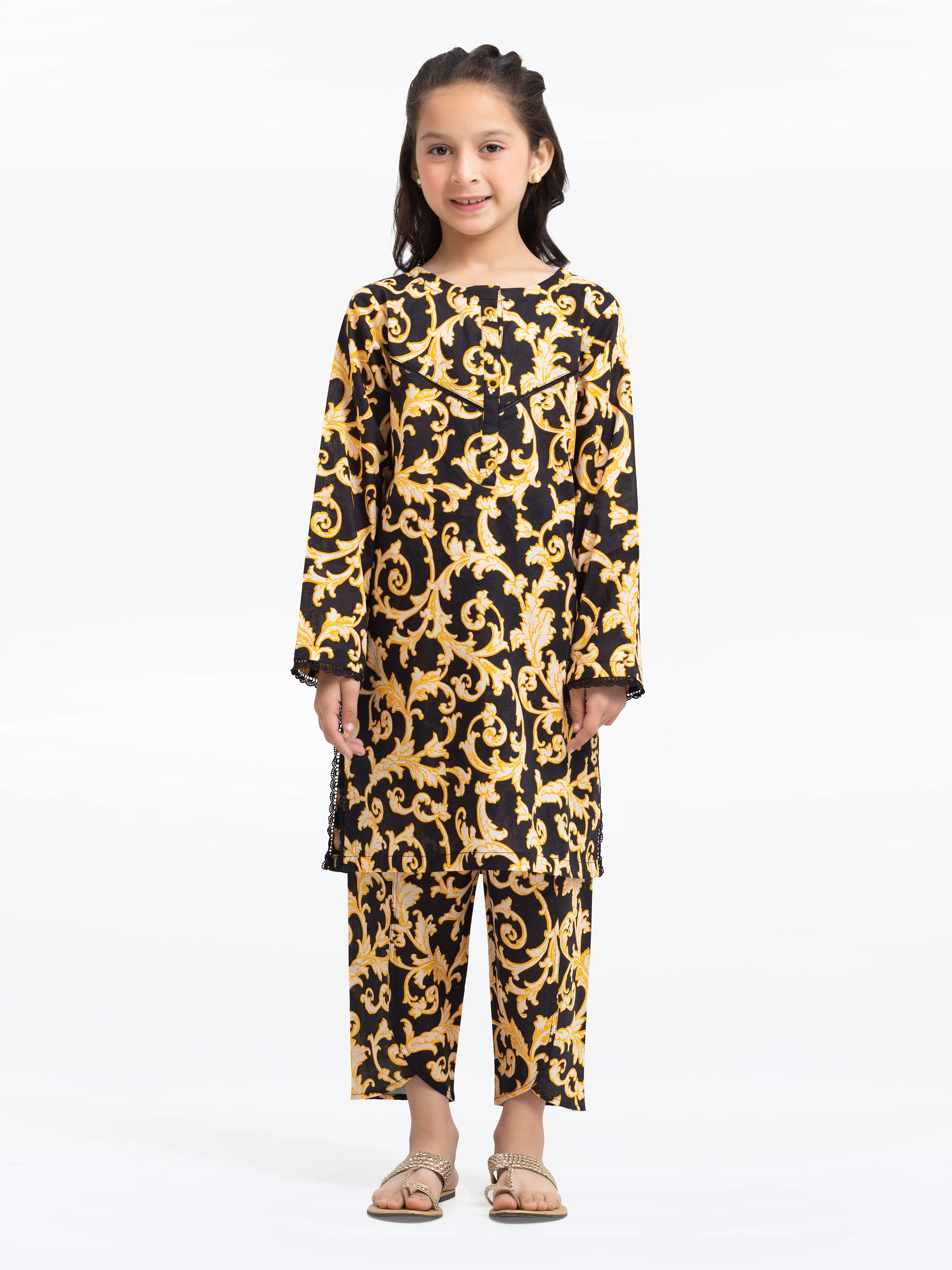 Printed Cambric Co-Ord Set - EGTKP24-70758ST