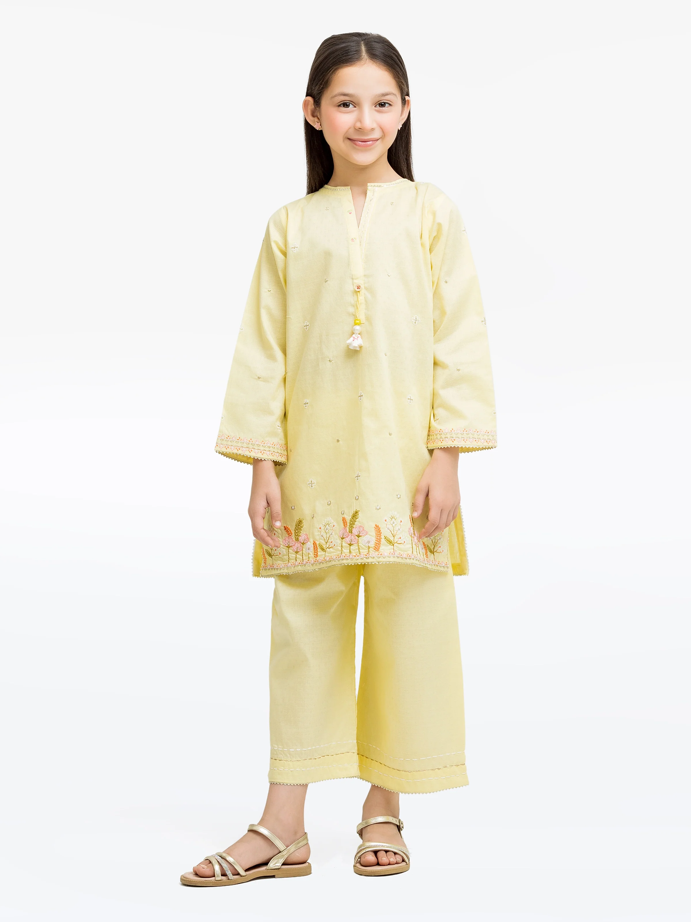 Embroidered Dobby Shirt Trouser - EGTKE24-70929ST
